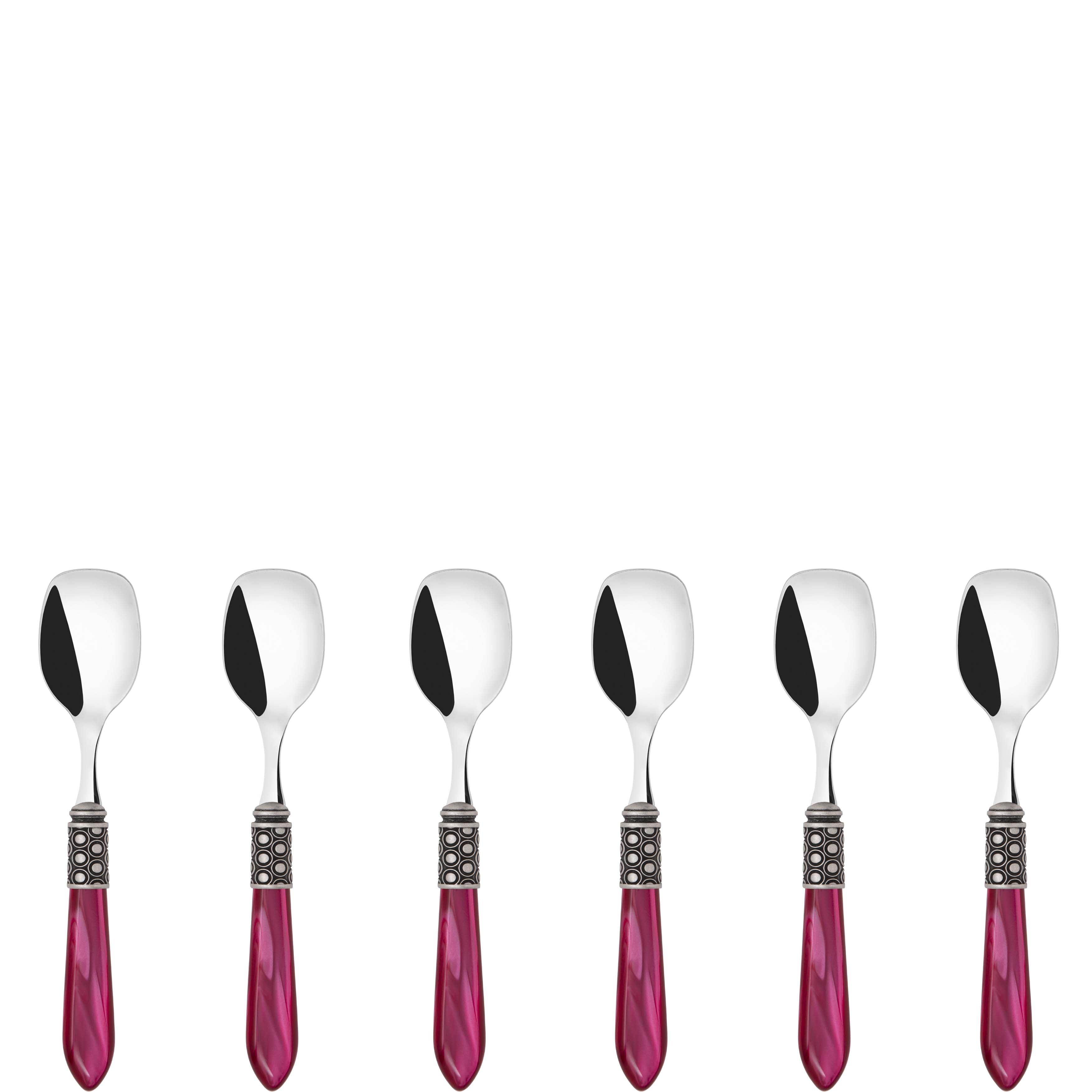 Optical Antique Ice Cream Spoons Set in gift box - raspberry