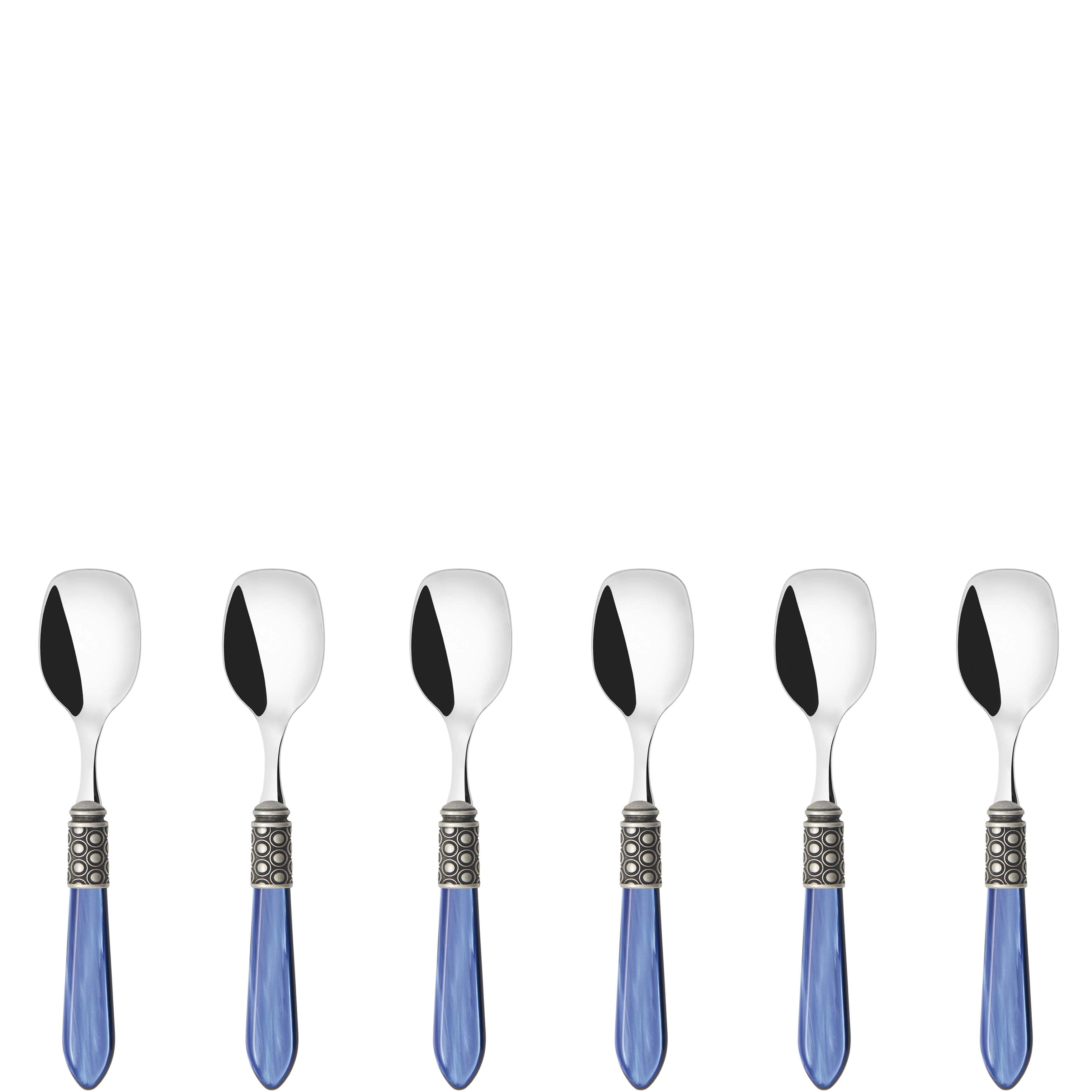 Optical Antique Ice Cream Spoons Set in gift box - royal blue