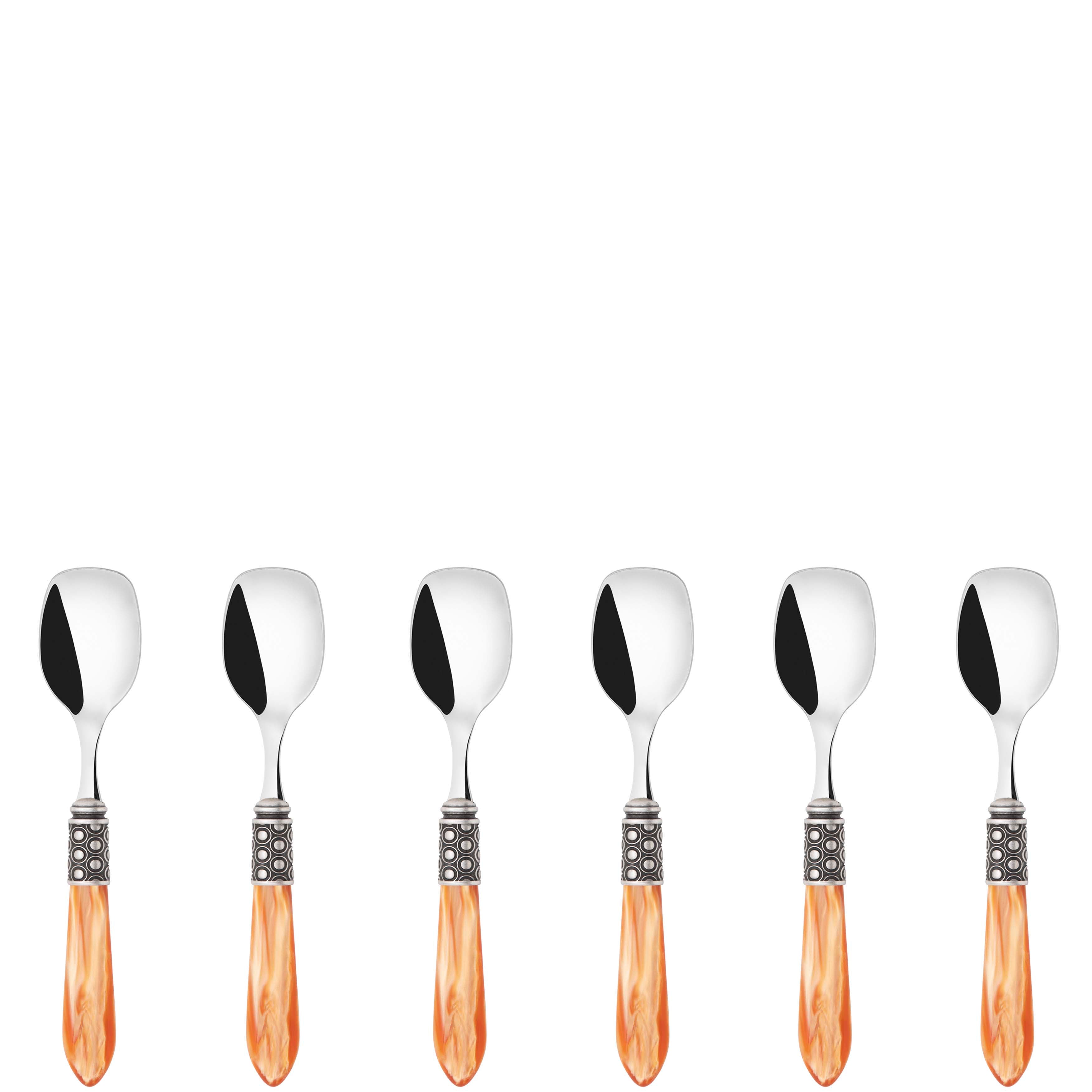 Optical Antique Ice Cream Spoons Set in gift box - tangerine