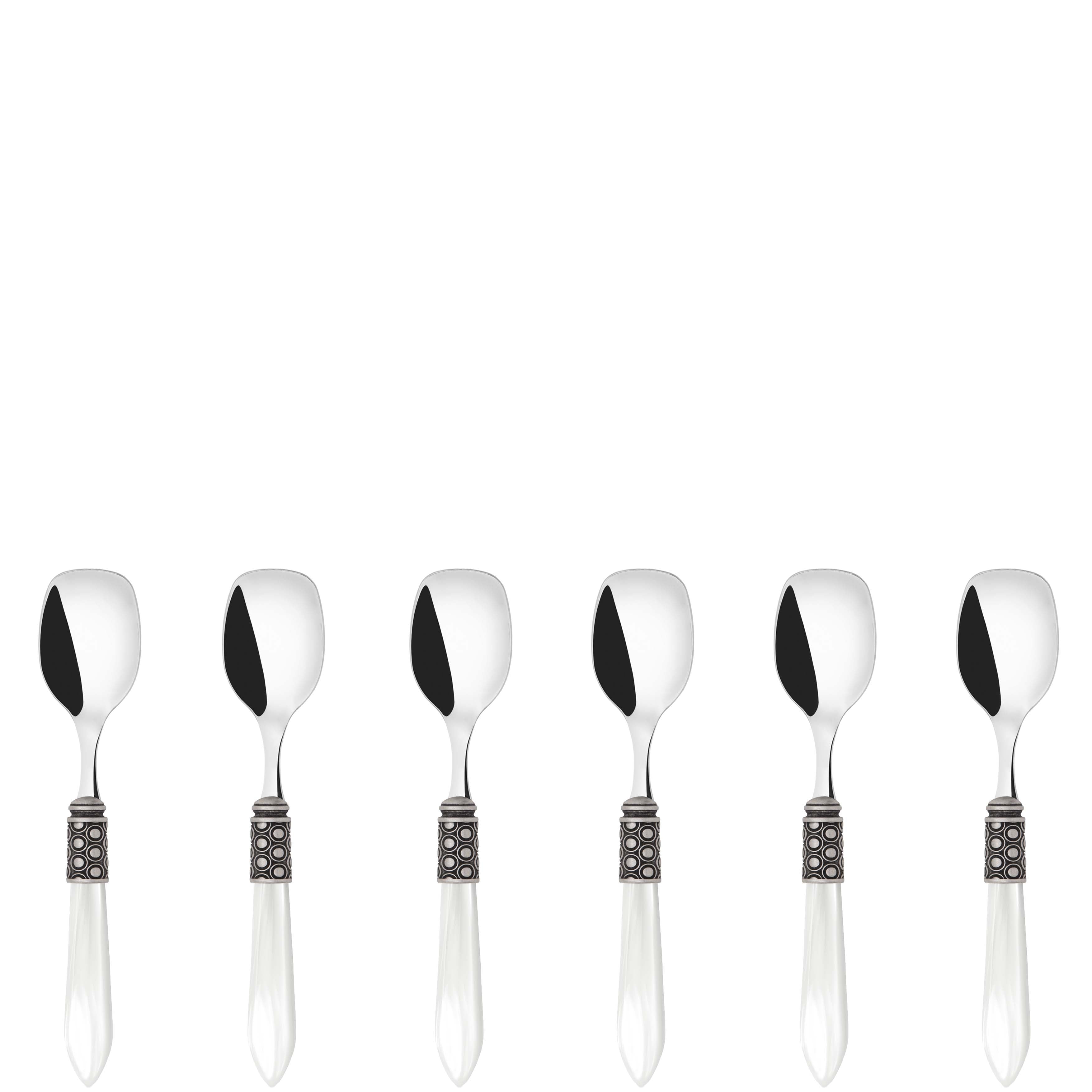 Optical Antique Ice Cream Spoons Set in gift box - white