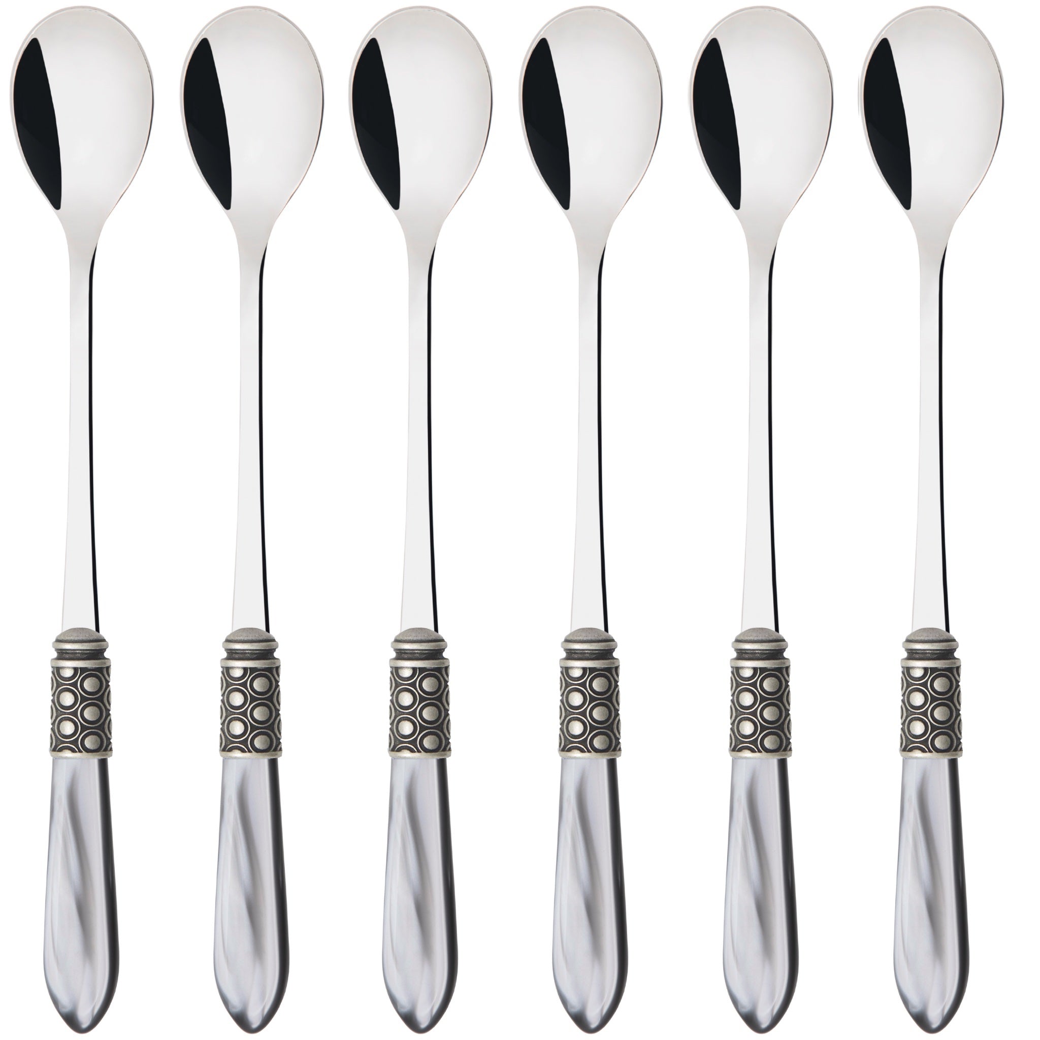 Optical Antique Ice Tea / Cocktail Spoon Set - Gray