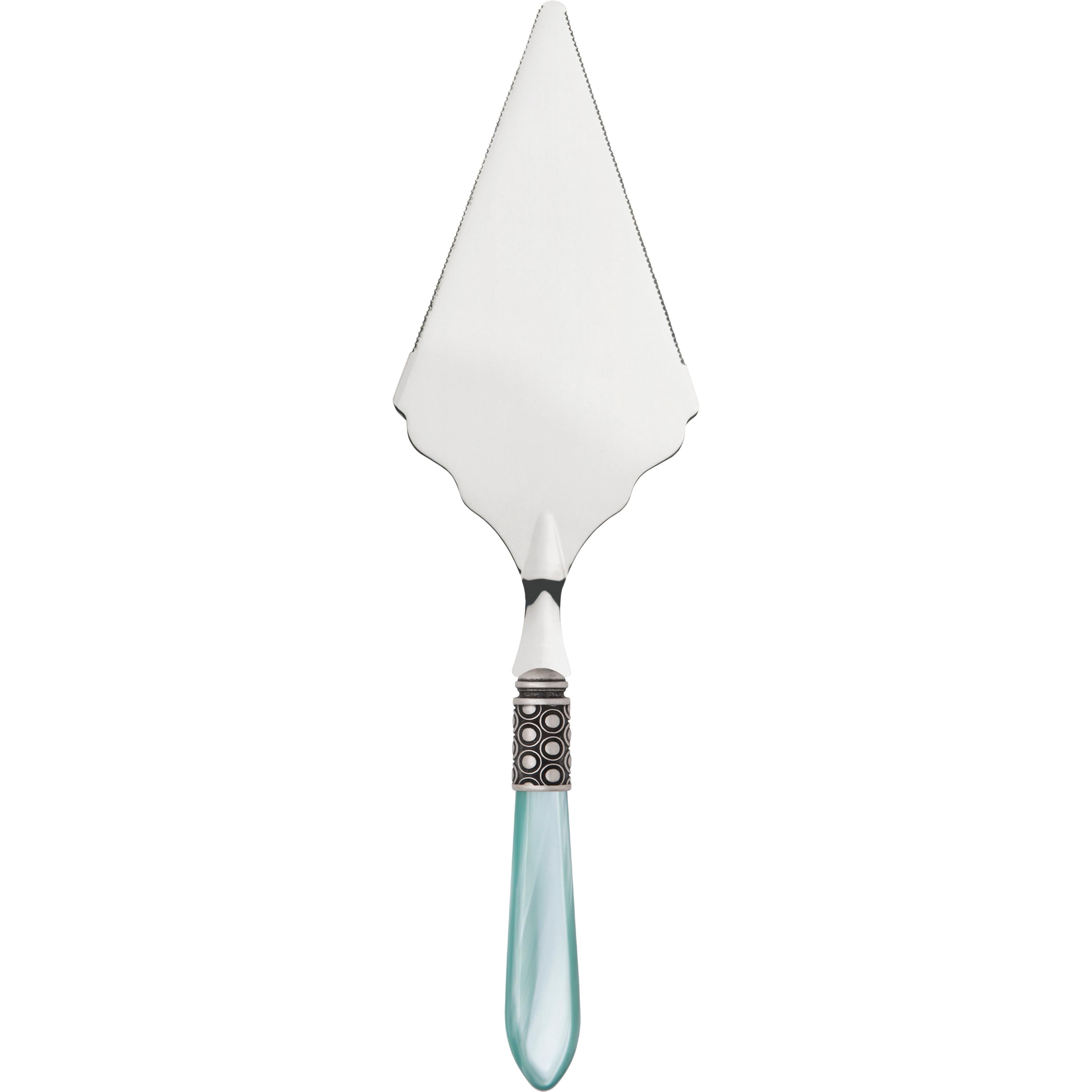 Optical Antique Large Cake Server Serrated - aqua