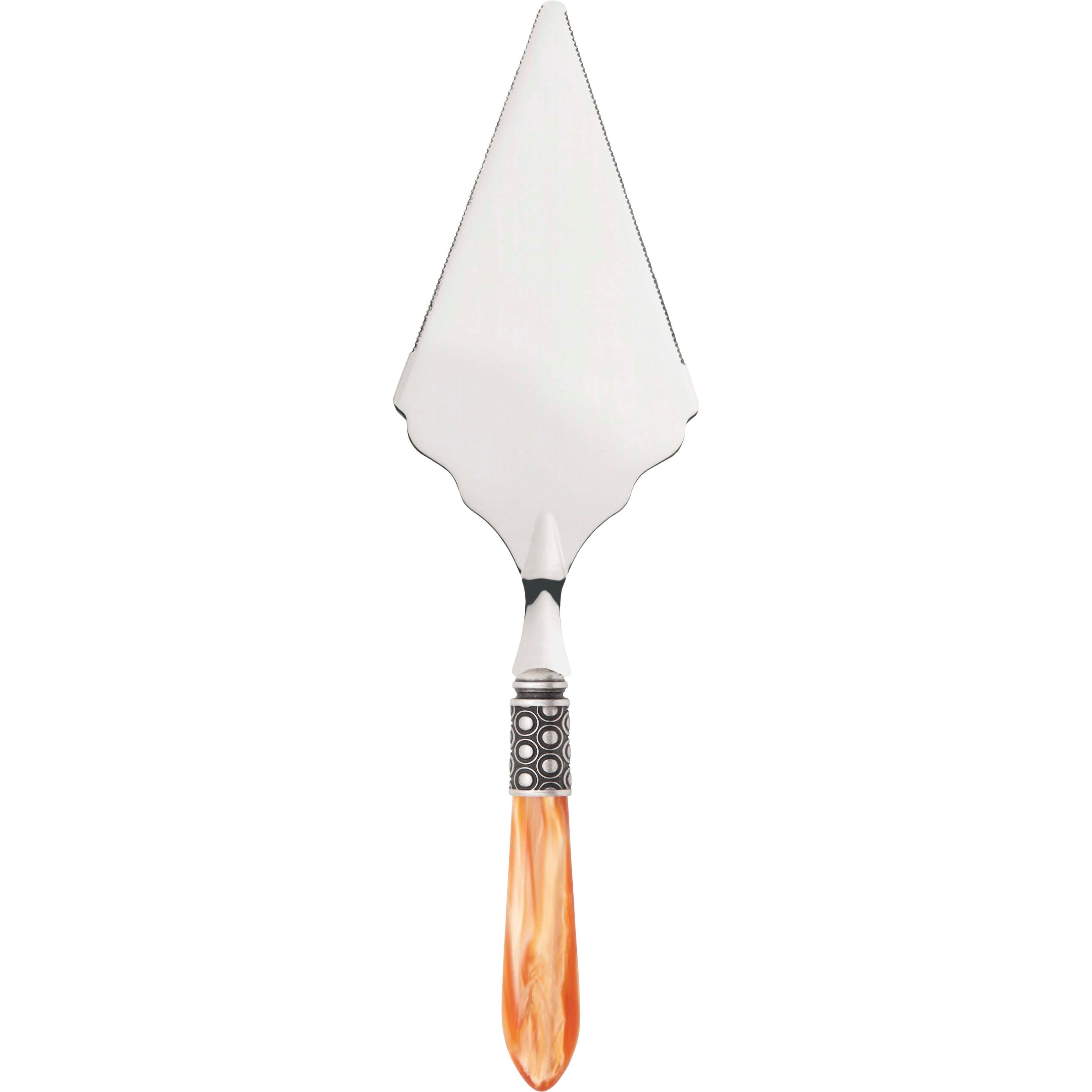 Optical Antique Large Cake Server Serrated - tangerine