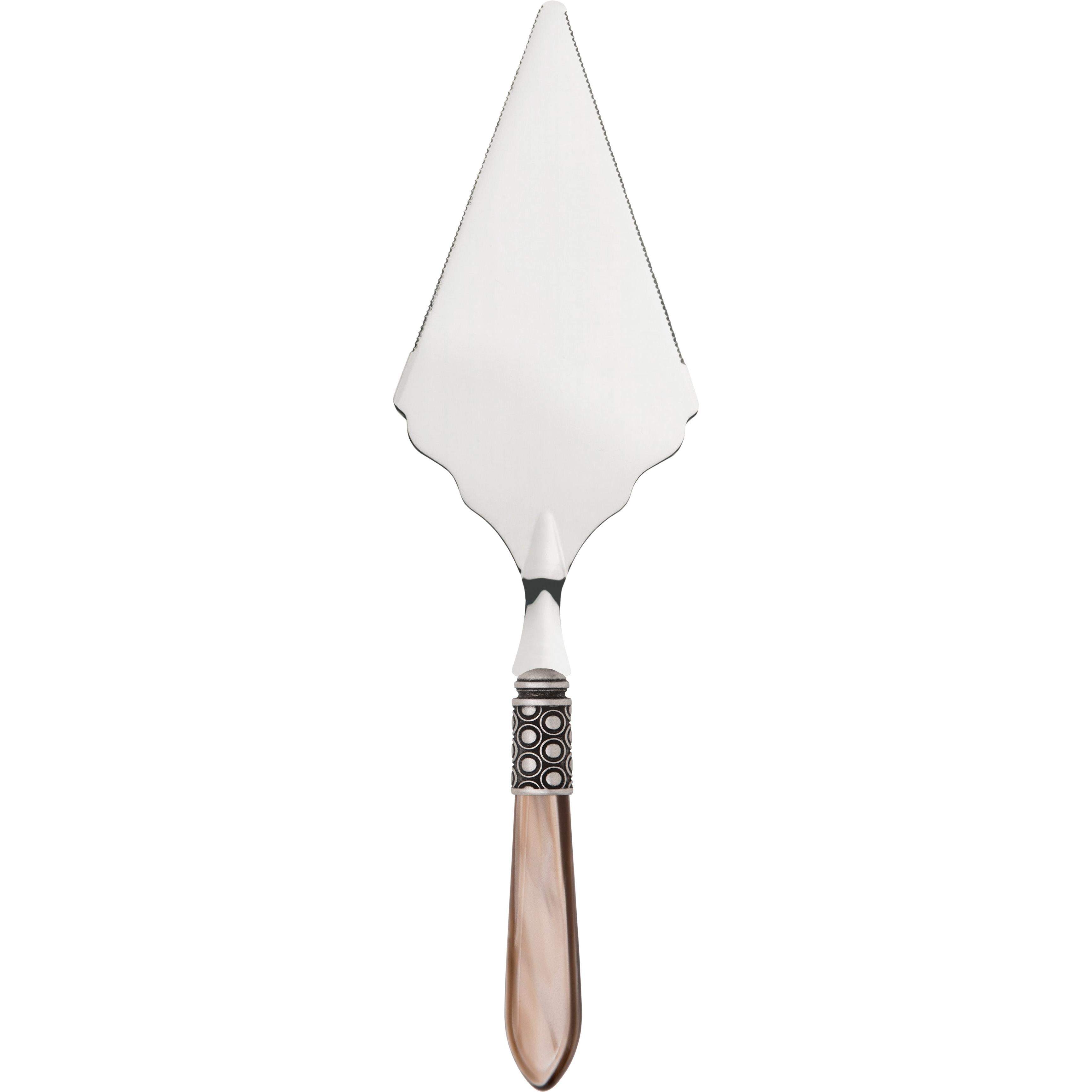 Optical Antique Large Cake Server Serrated - taupe