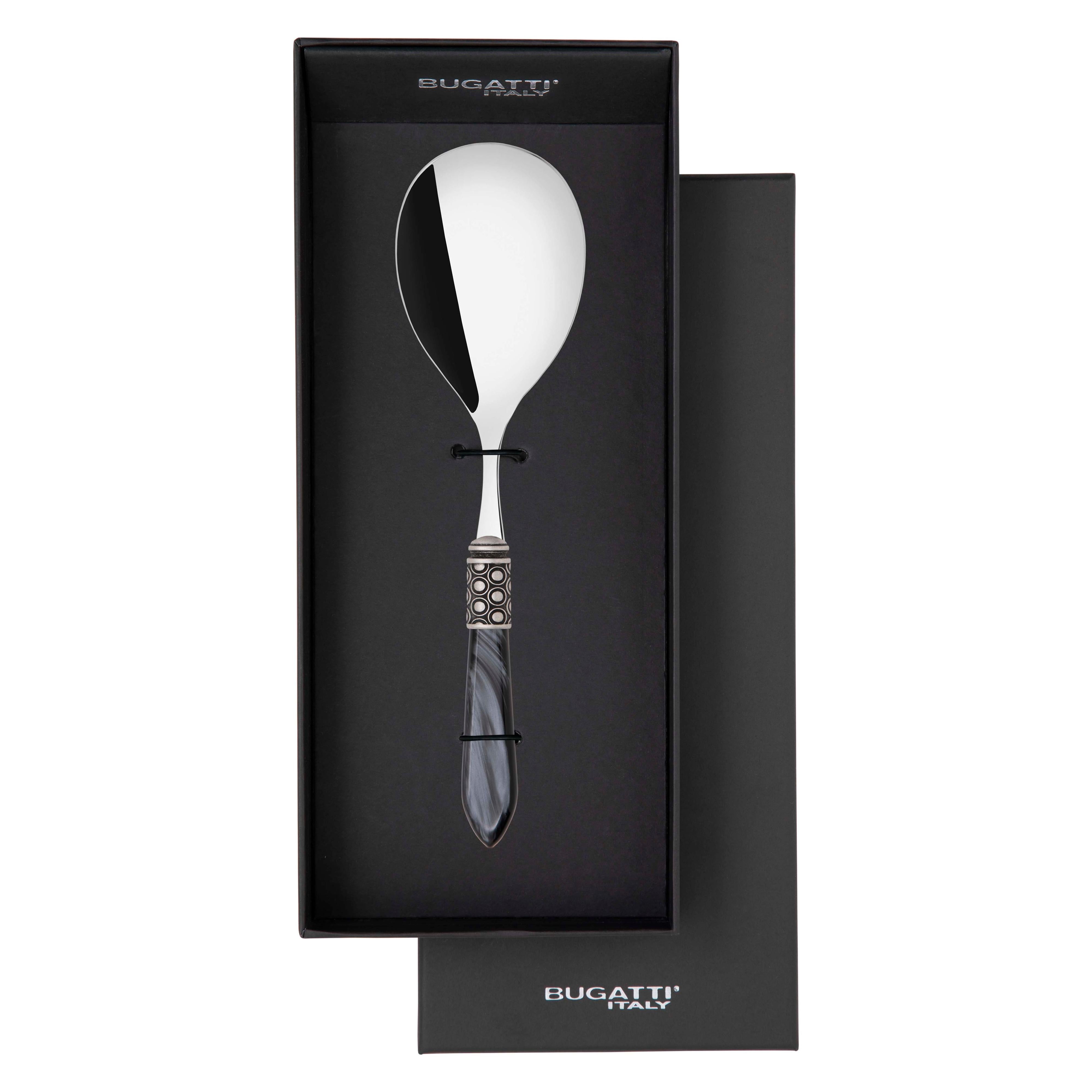 Optical Antique Rice Casserole Serving Spoon in gift box - charcoal
