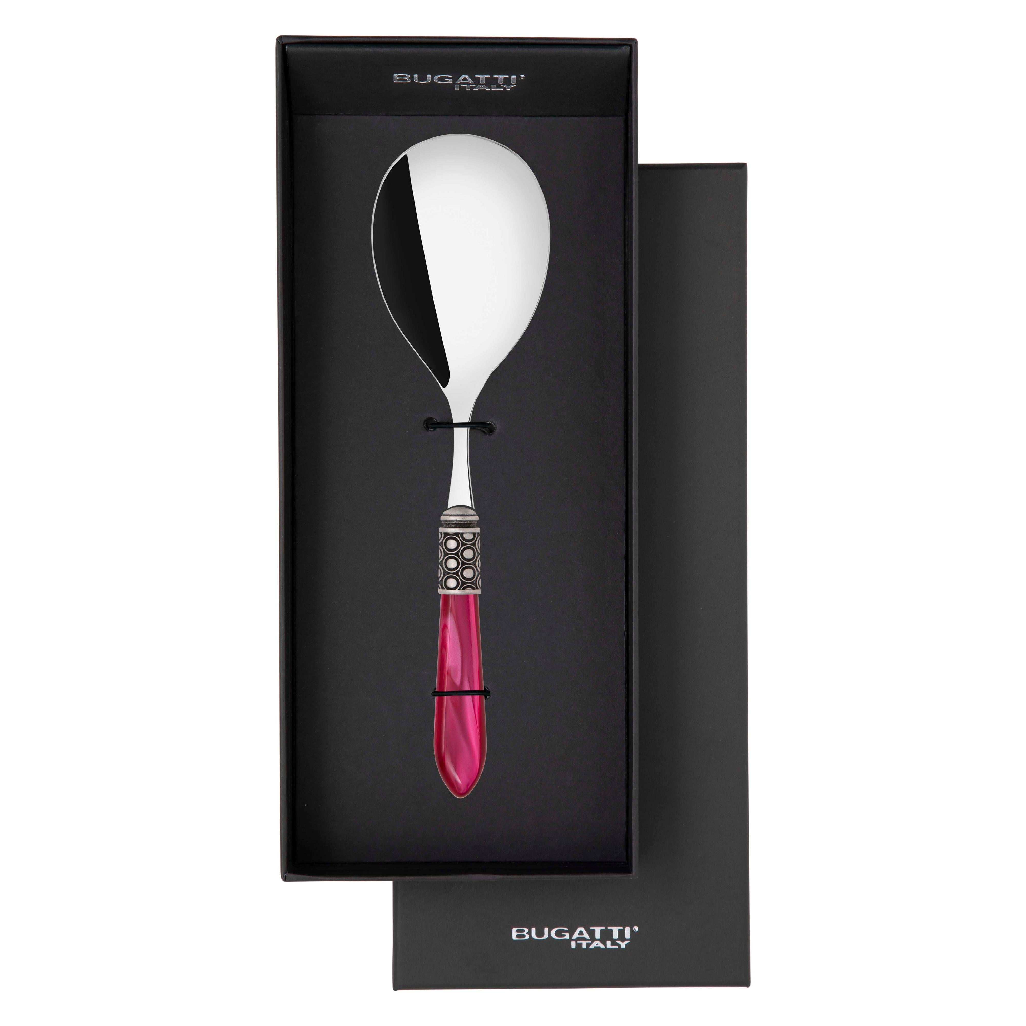 Optical Antique Rice Casserole Serving Spoon in gift box - raspberry