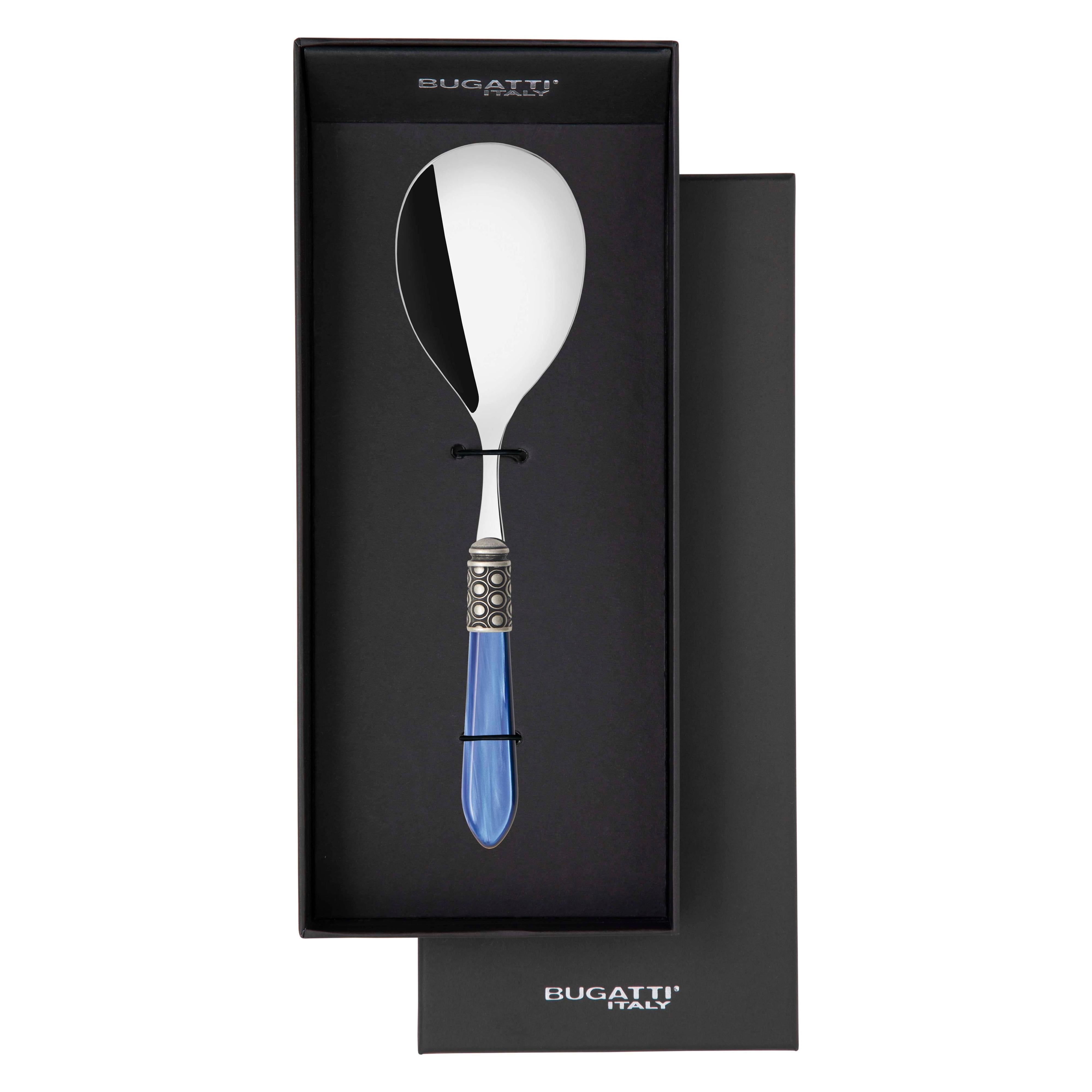 Optical Antique Rice Casserole Serving Spoon in gift box - royal blue