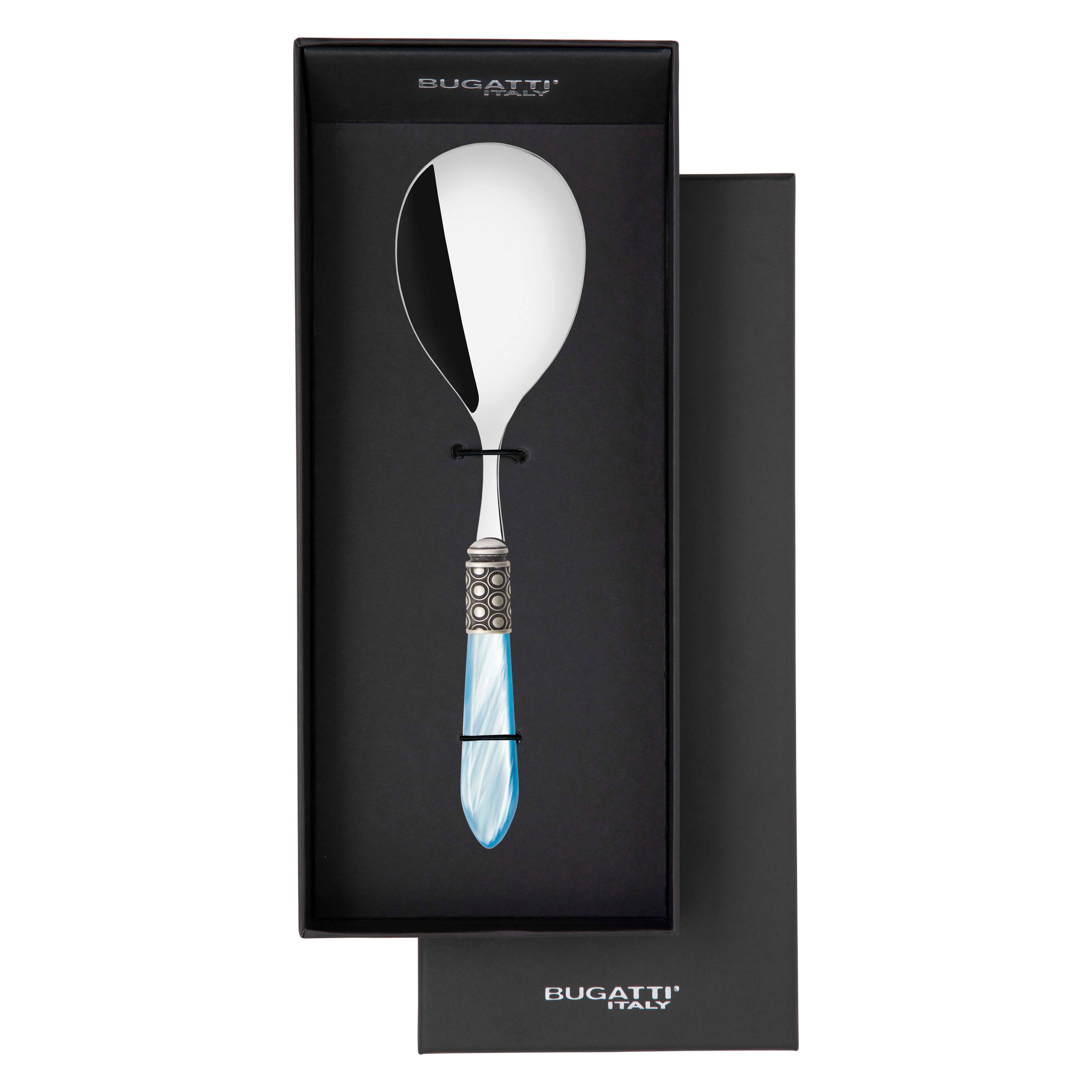 Optical Antique Rice Casserole Serving Spoon in gift box - sky blue