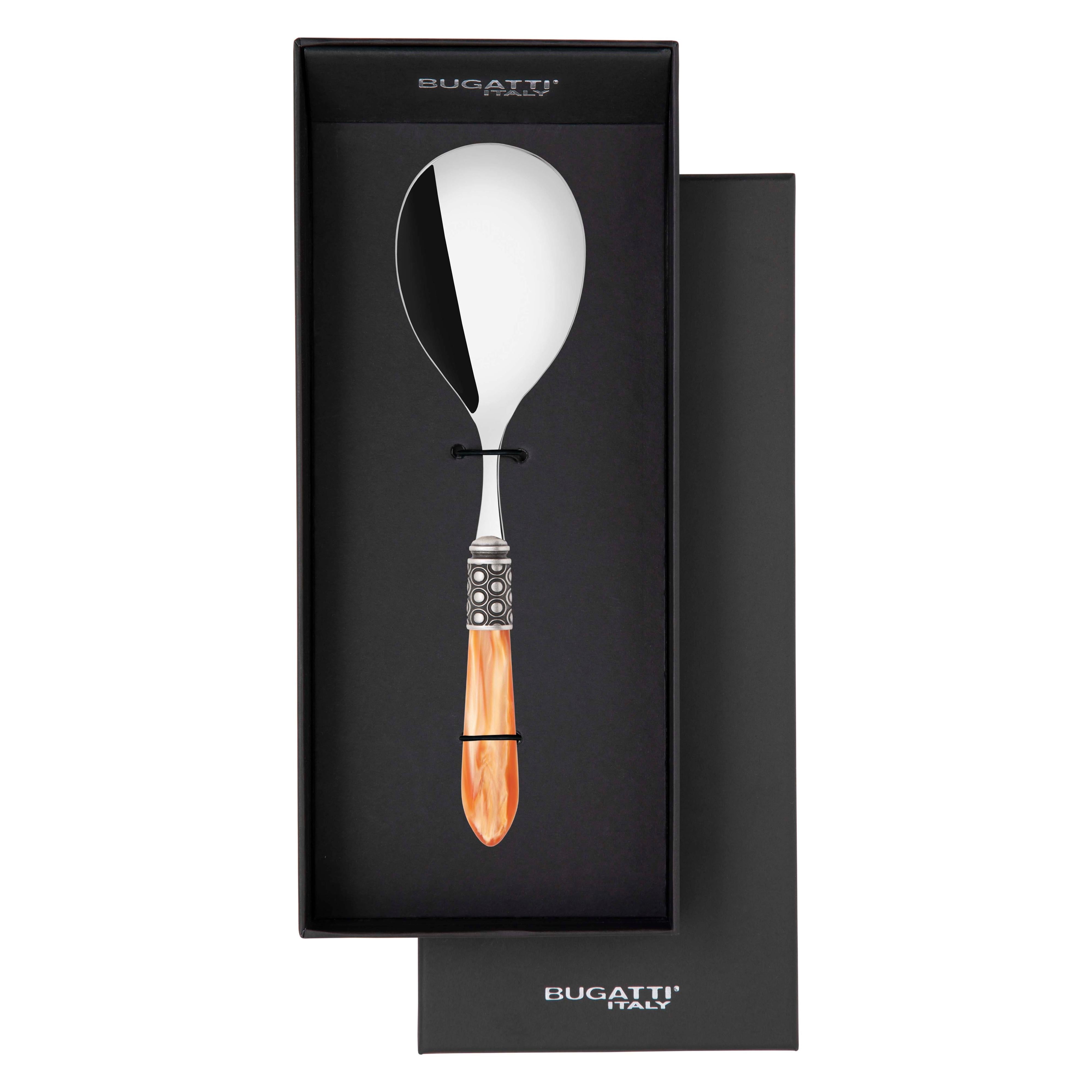 Optical Antique Rice Casserole Serving Spoon in gift box - tangerine
