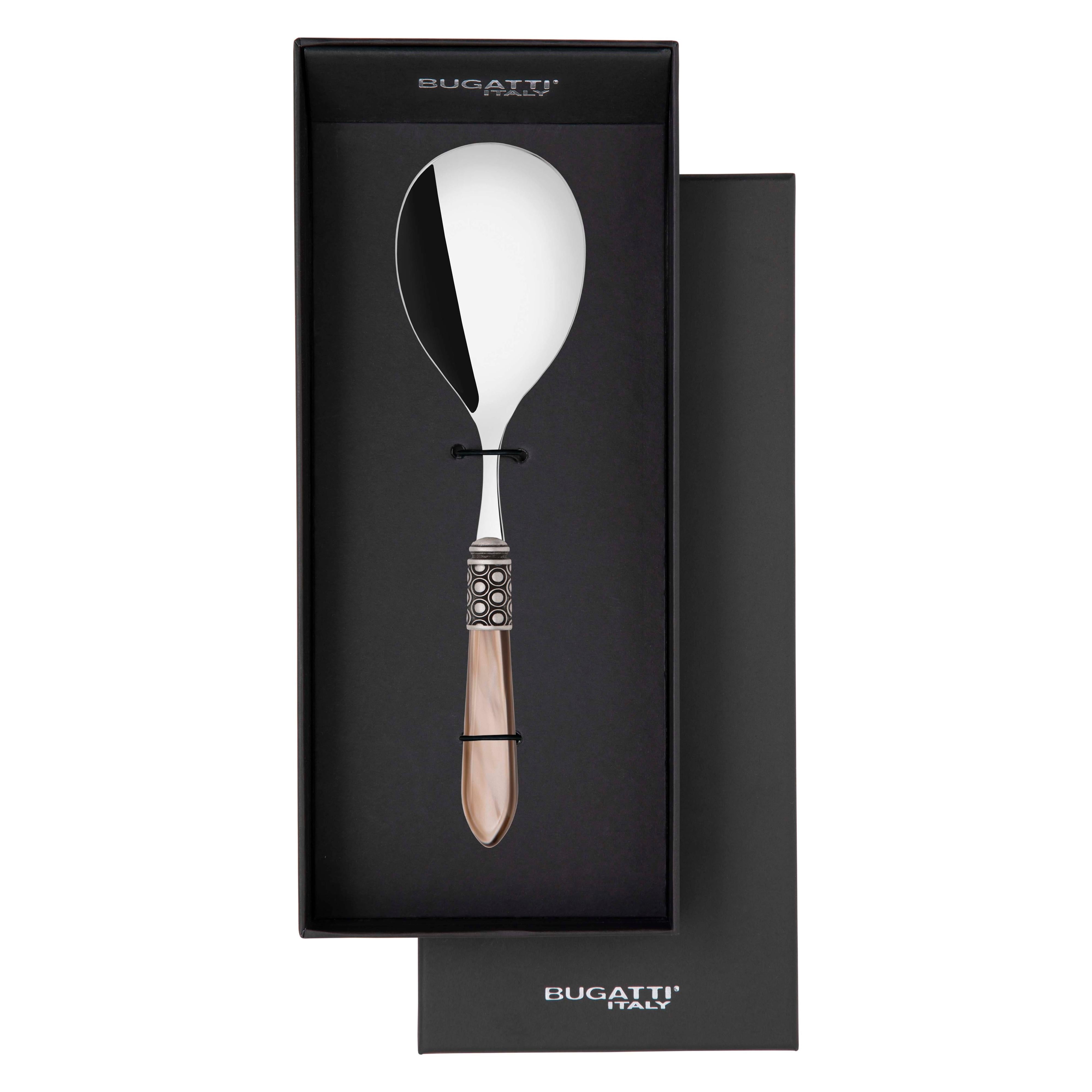 Optical Antique Rice Casserole Serving Spoon in gift box - taupe