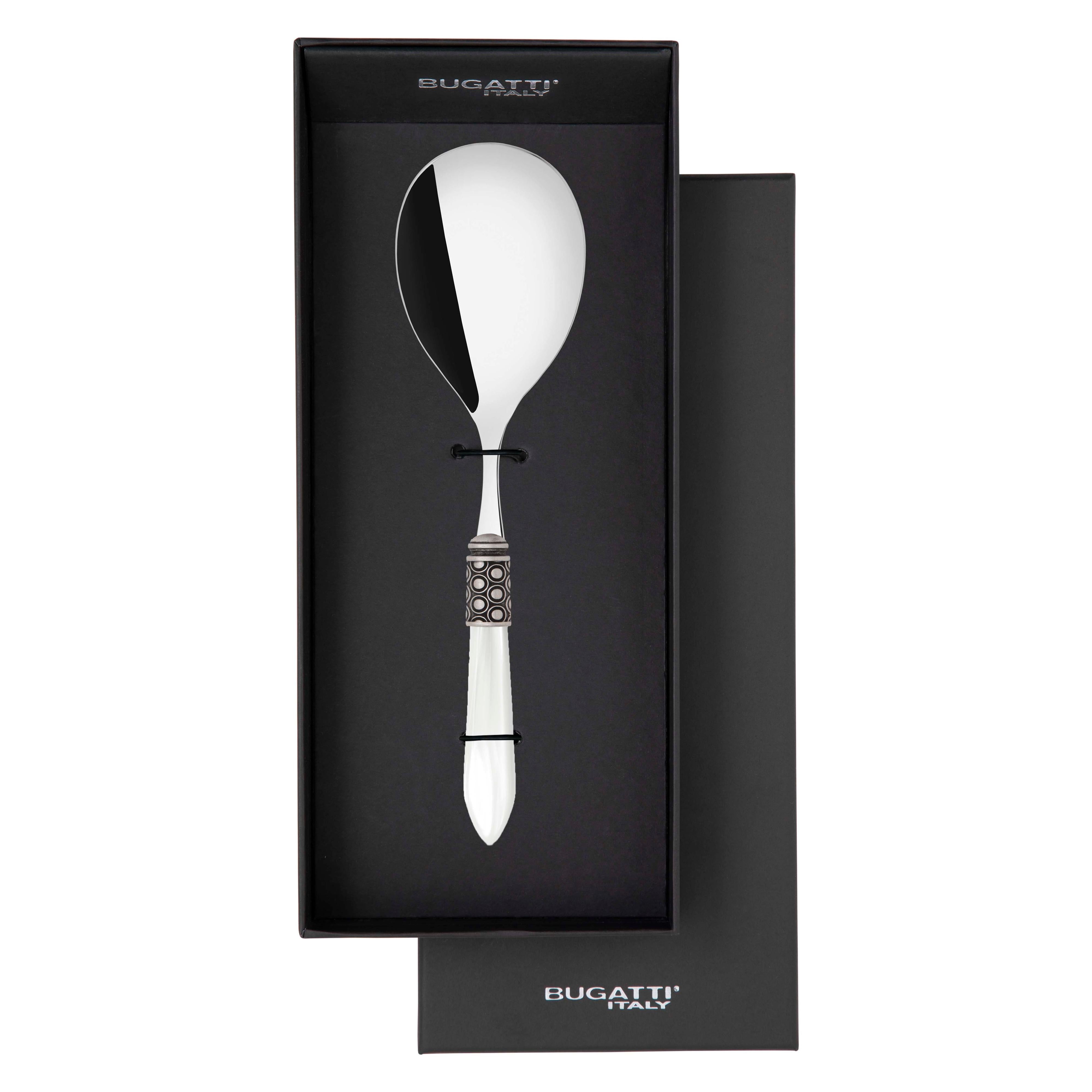Optical Antique Rice Casserole Serving Spoon in gift box - white