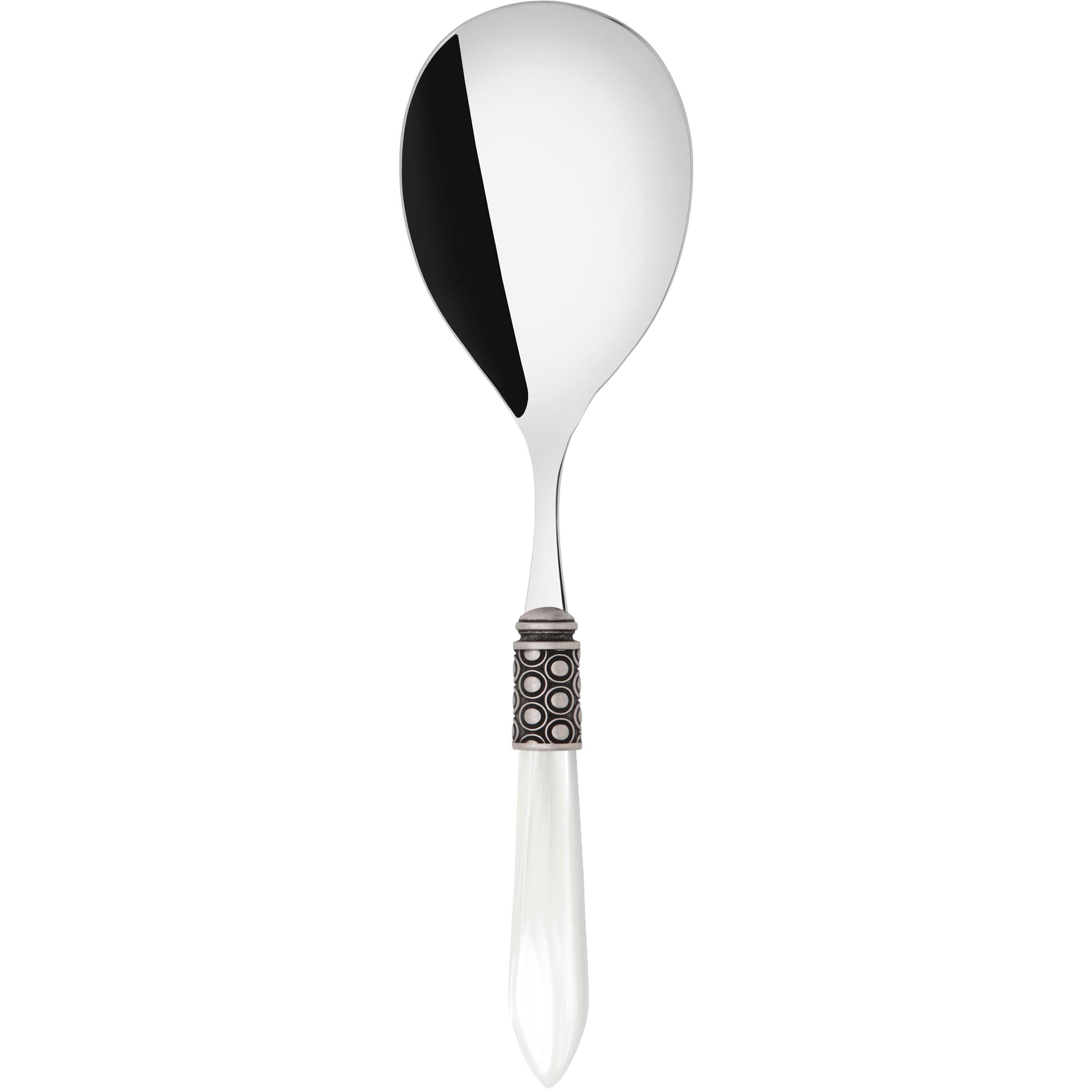 Optical Antique Rice Casserole Serving Spoon - white-Casa Bugatti USA