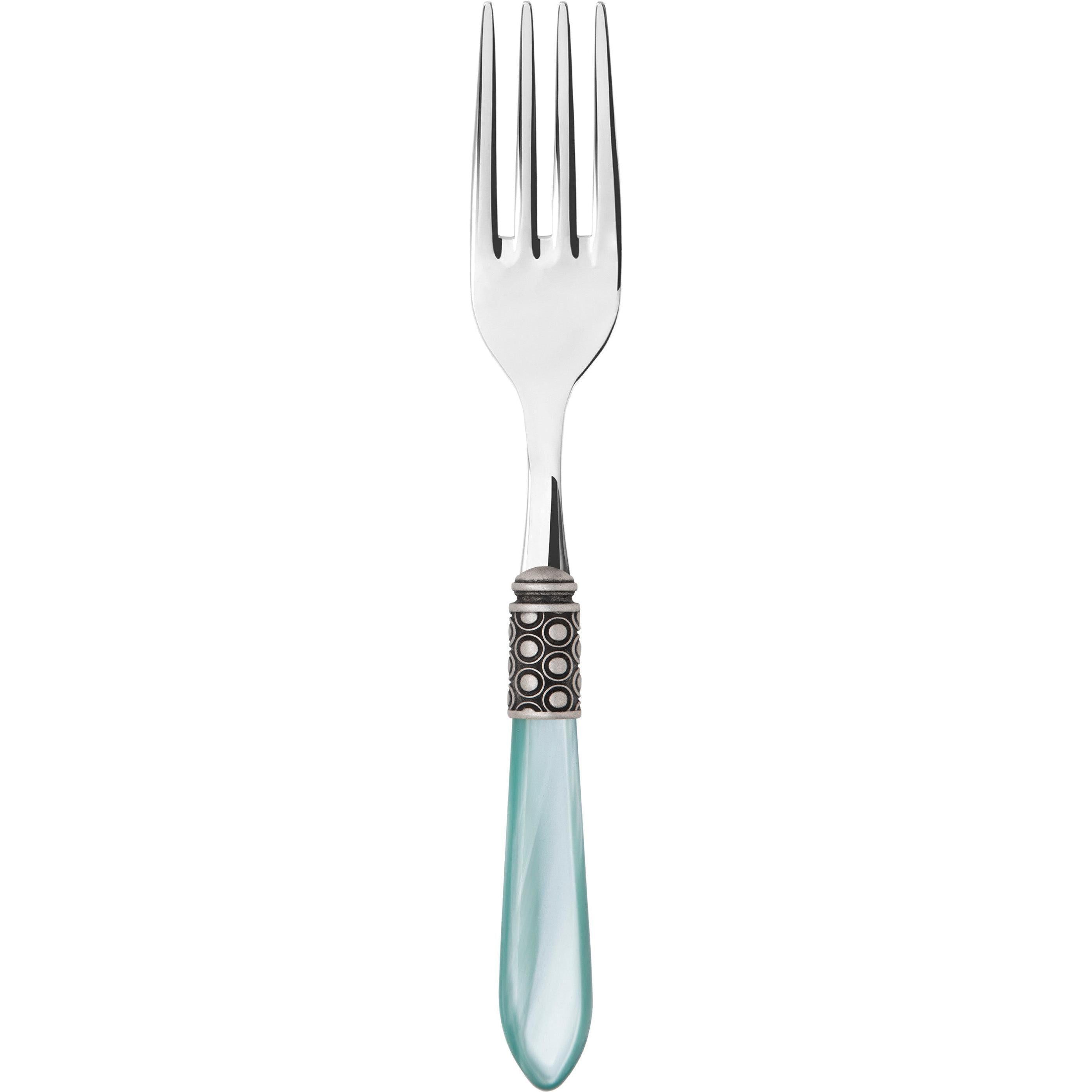 Optical Antique Serving Fork - aqua
