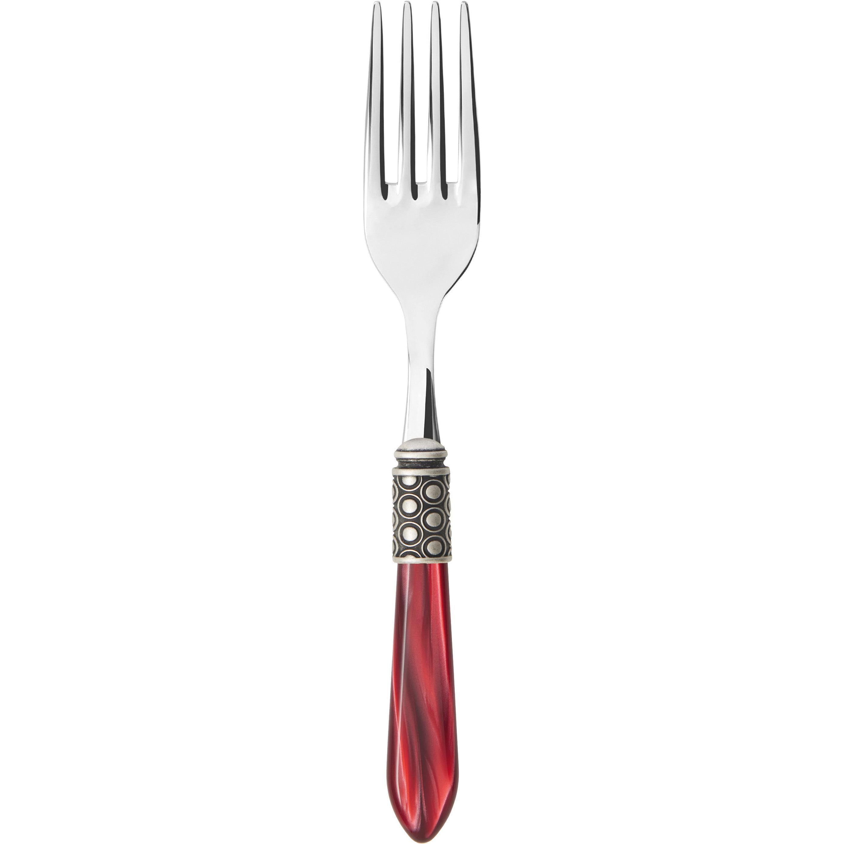 Optical Antique Serving Fork - burgundy