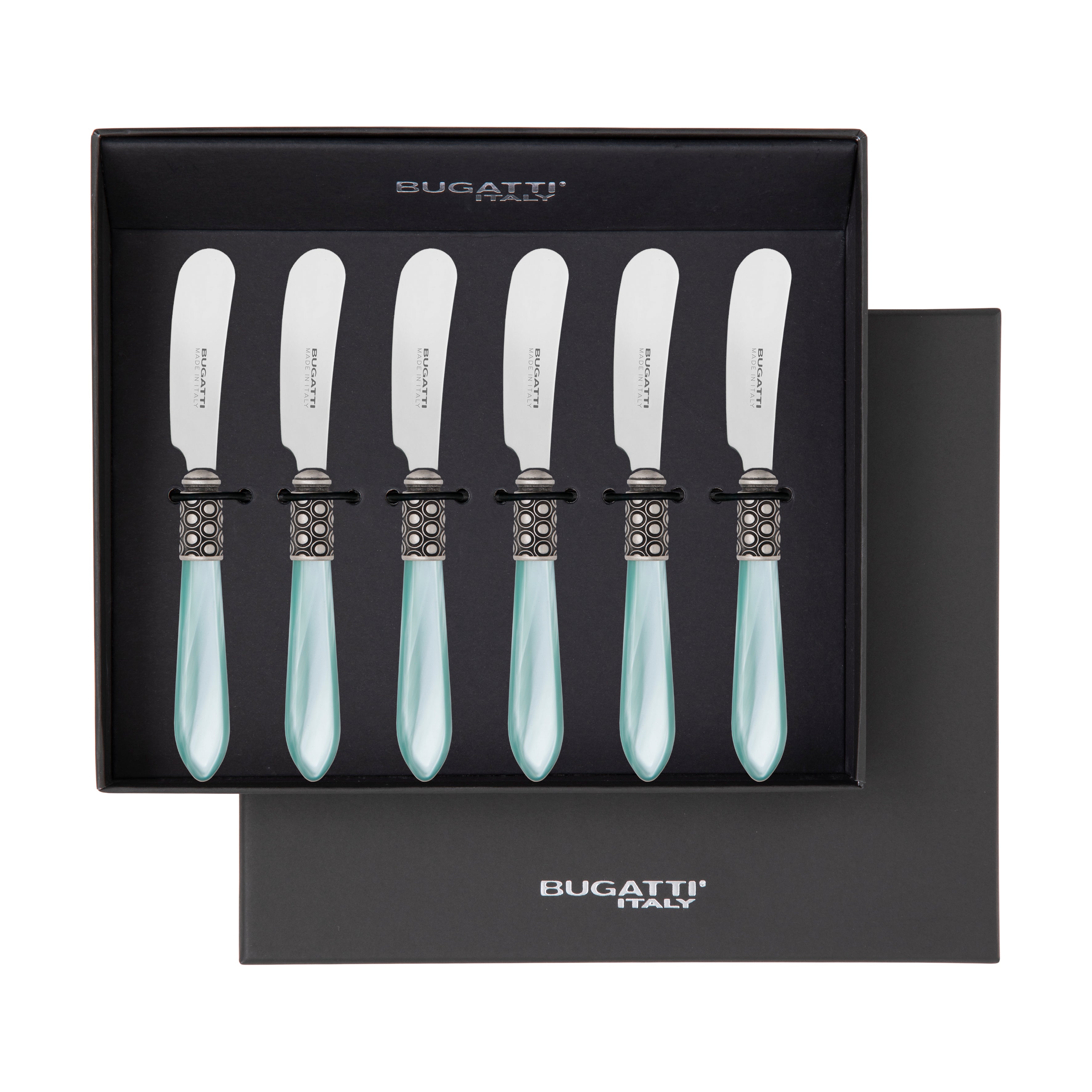 Optical Antique Spreader / Butter Knife Set - aqua-Casa Bugatti USA