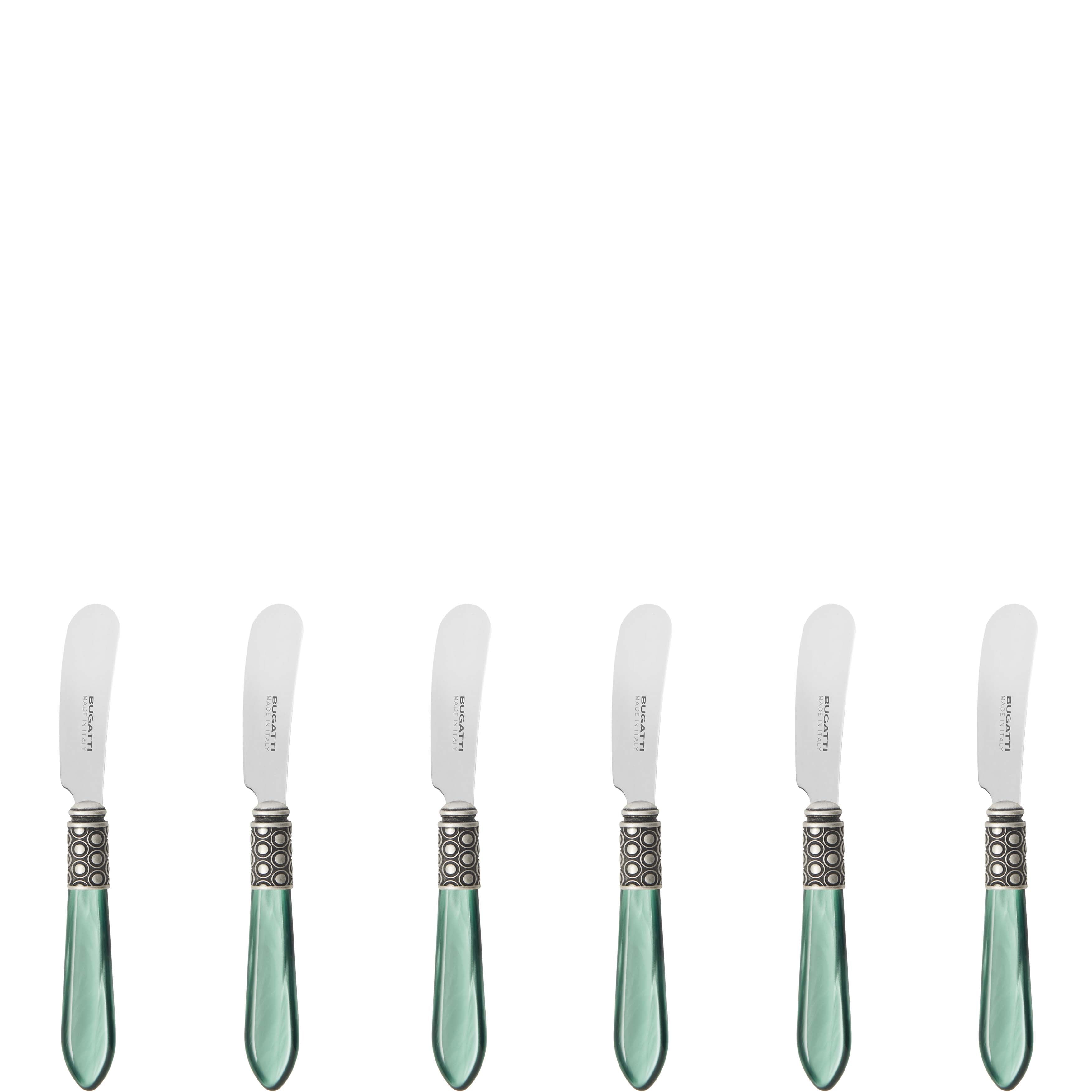 Optical Antique Spreader / Butter Knife Set - green