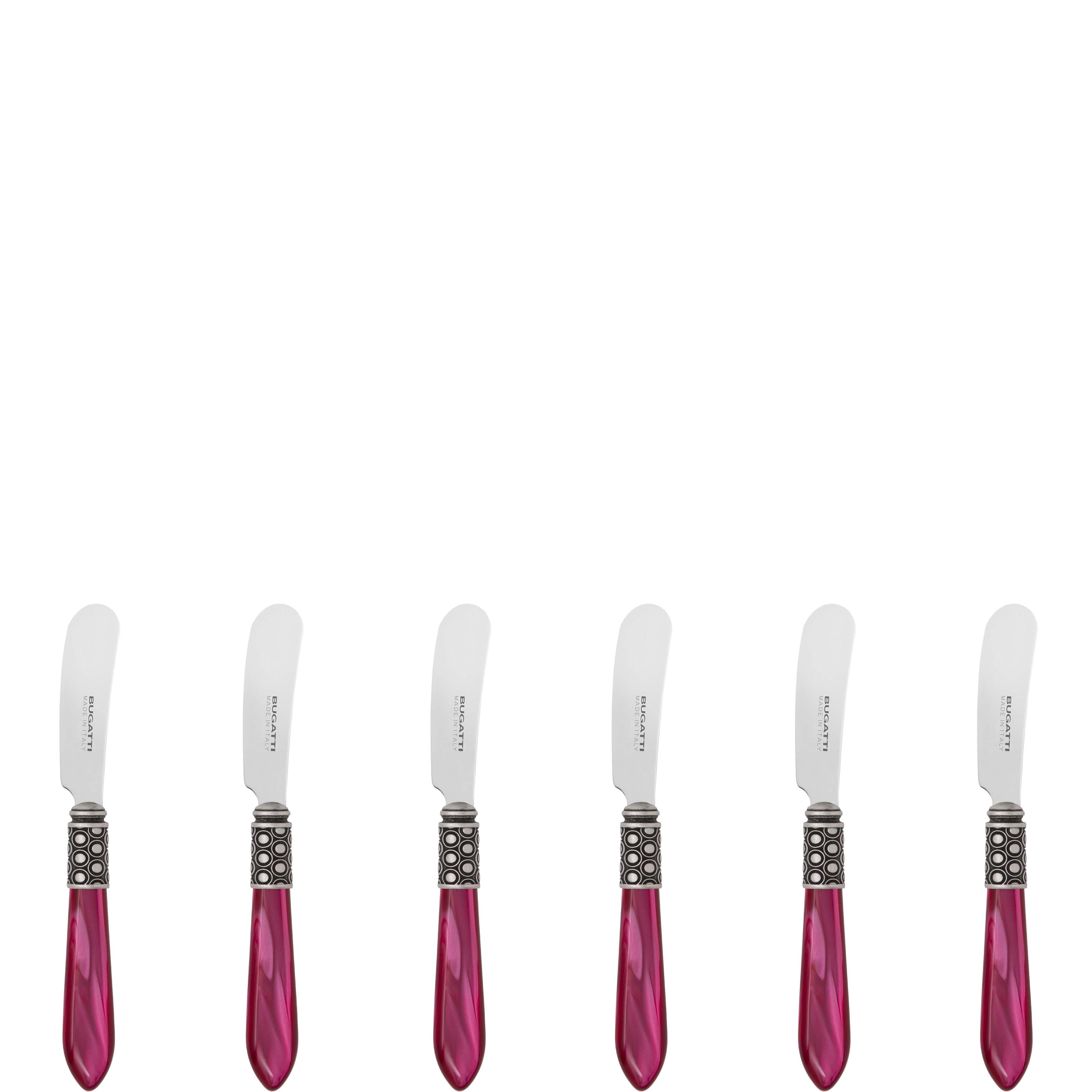 Optical Antique Spreader / Butter Knife Set - raspberry