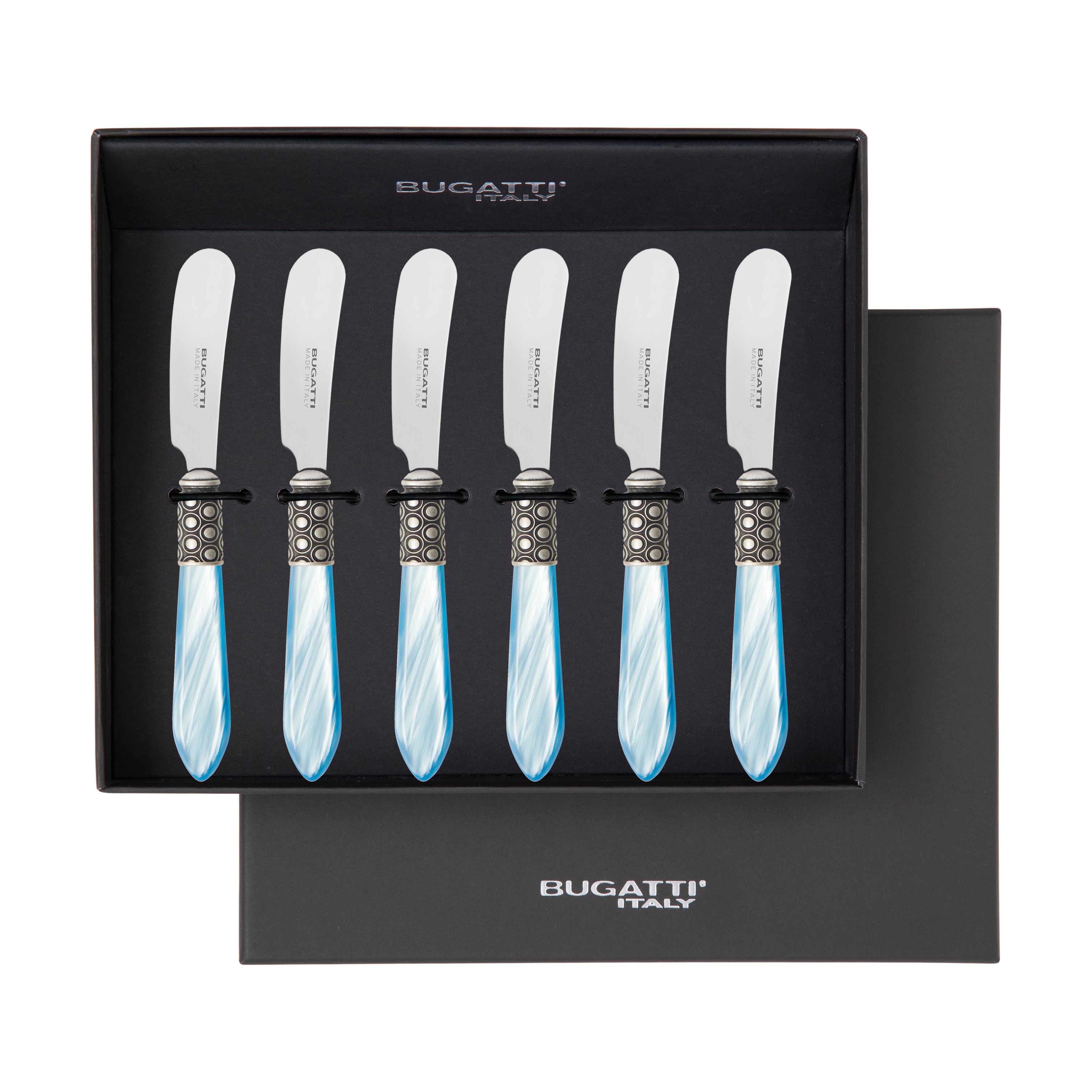 Optical Antique Spreader / Butter Knife Set - sky blue