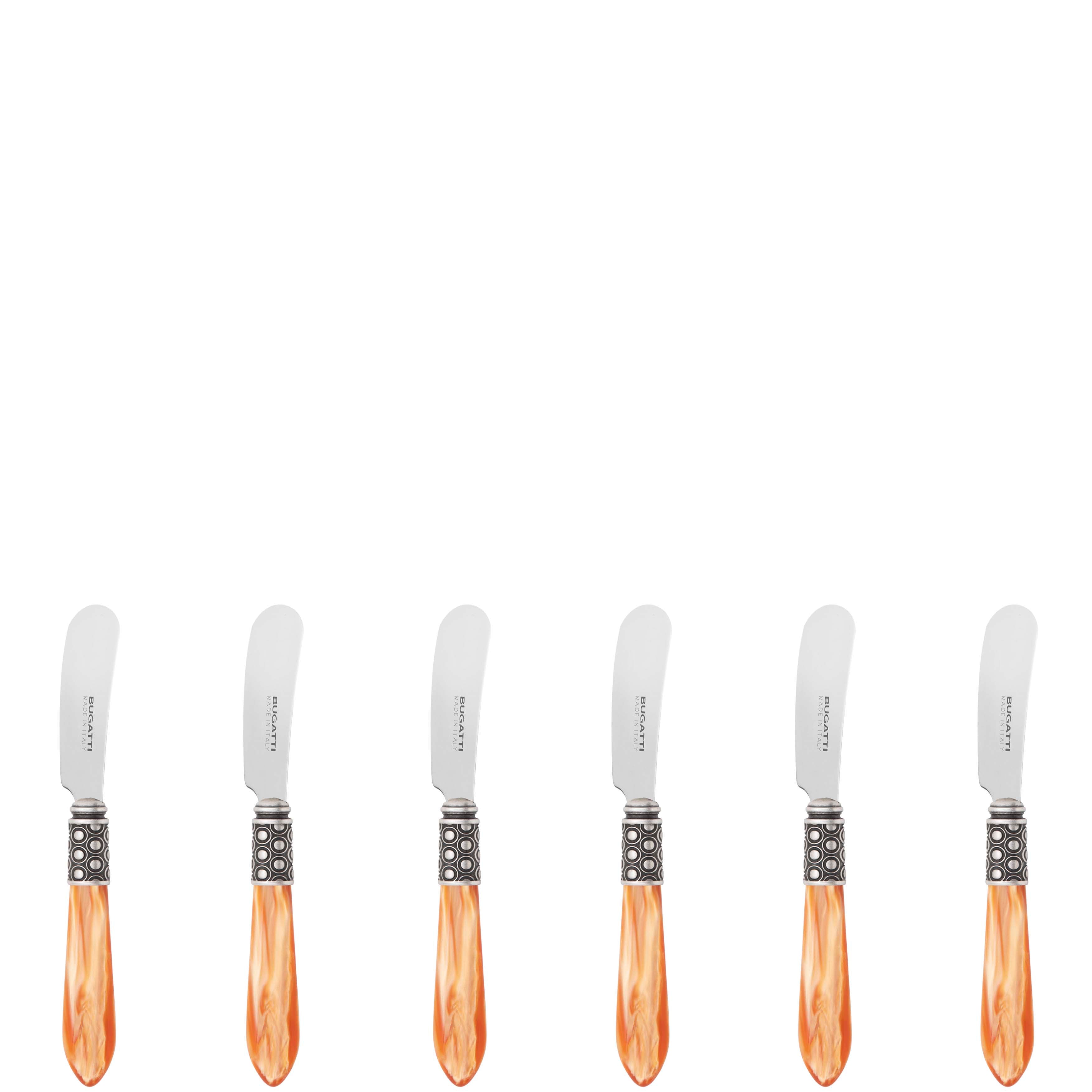 Optical Antique Spreader / Butter Knife Set - tangerine