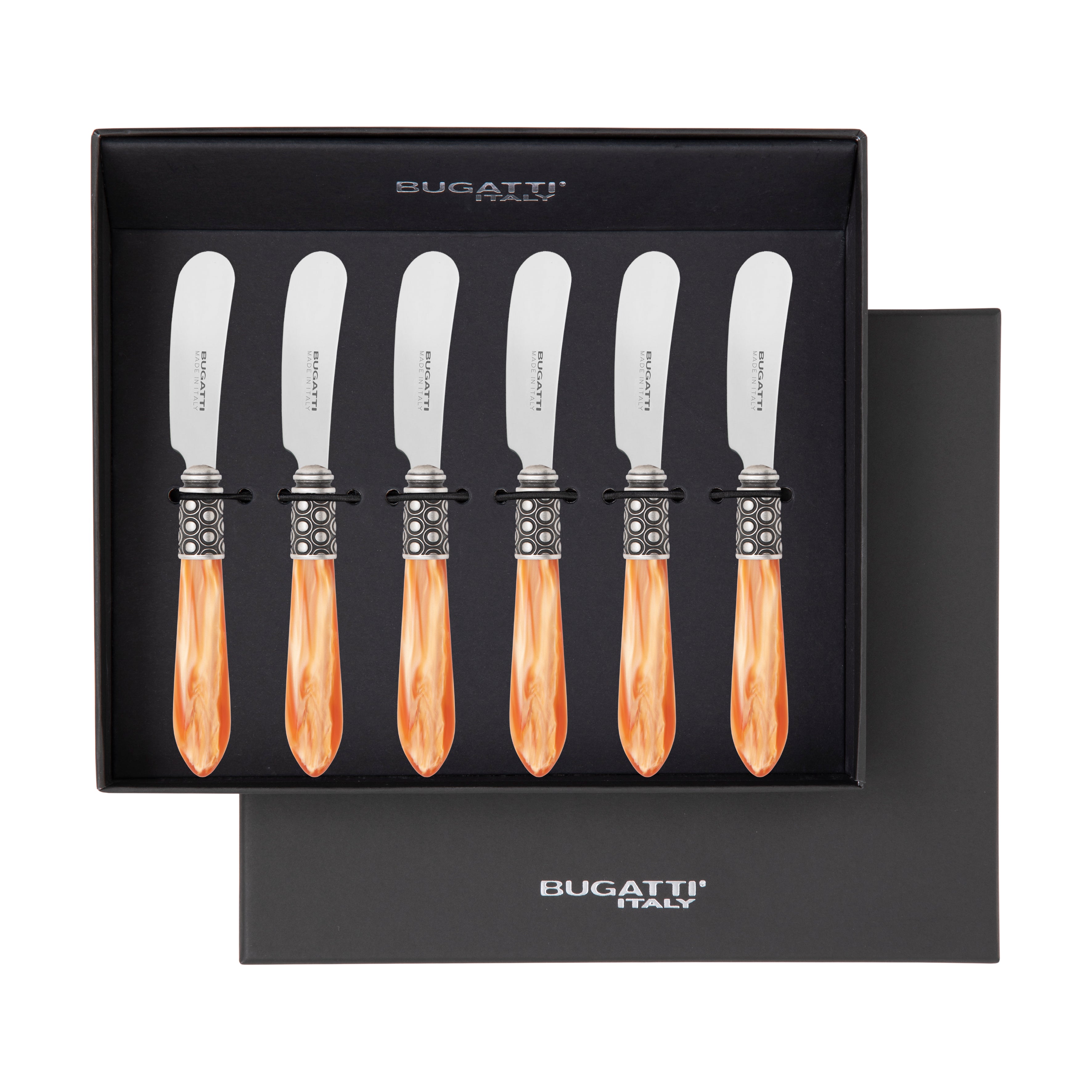Optical Antique Spreader / Butter Knife Set - tangerine
