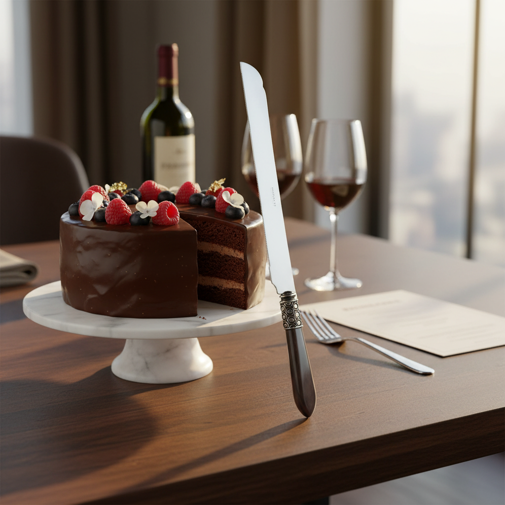 Optical Antique Long Cake Knife 32 cm (12.60 inch) - Chocolate-Casa Bugatti USA