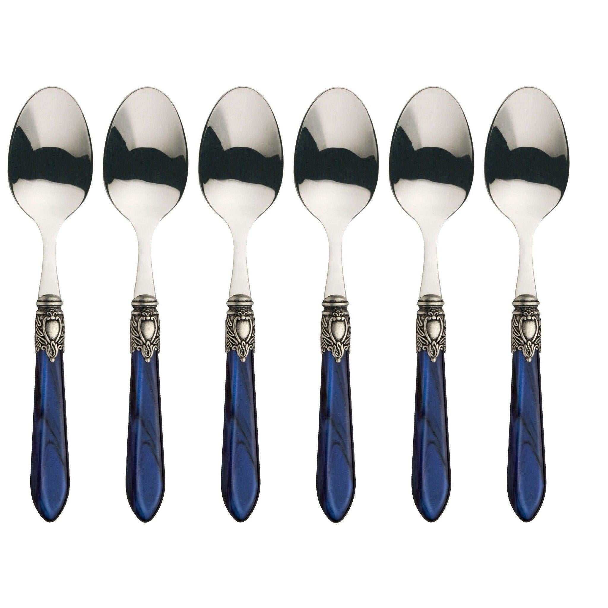 Oxford Antique 6 Piece Coffee Spoon Set - Royal Blue-Casa Bugatti USA