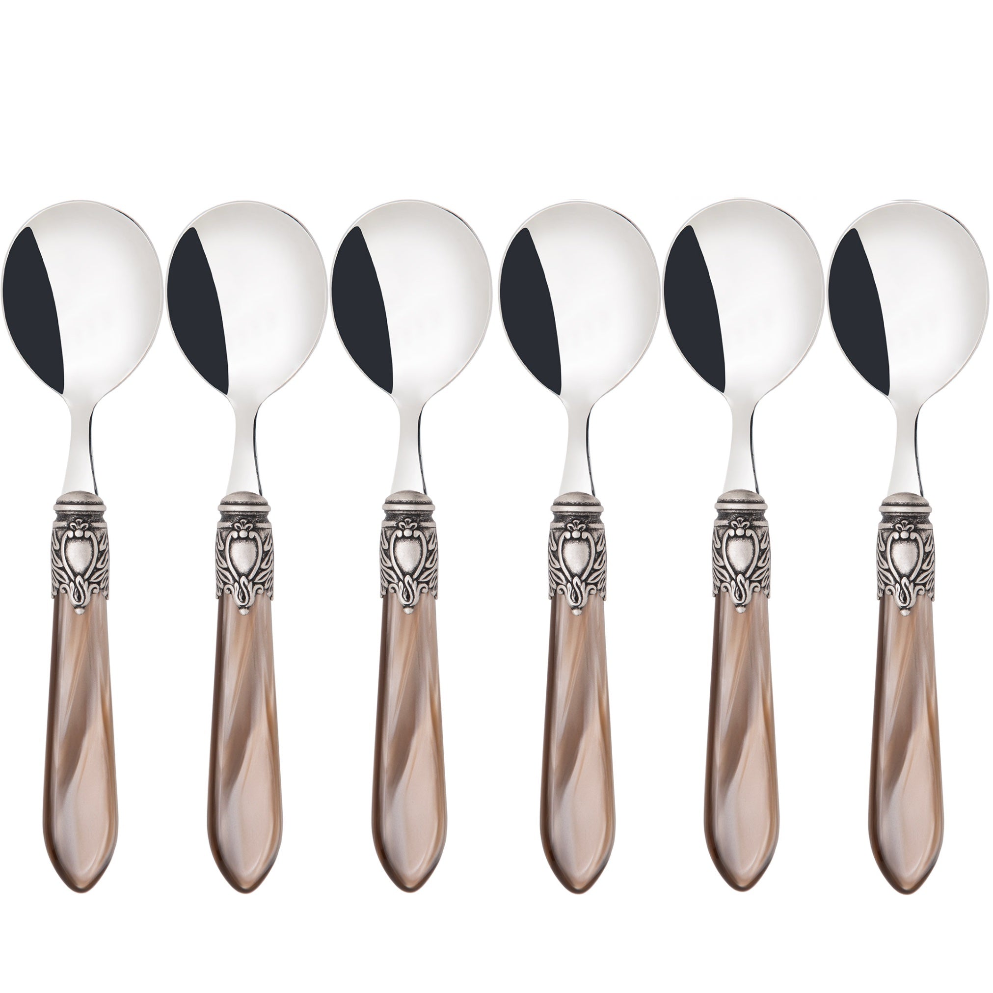 Oxford Antique Soup Spoons Set, Taupe — Casa Bugatti