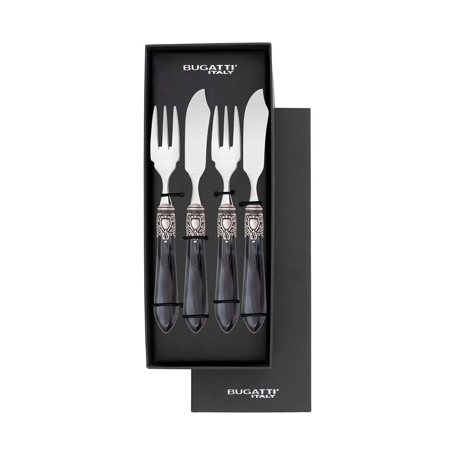 Oxford Antique 12 Piece Fish Set Charcoal