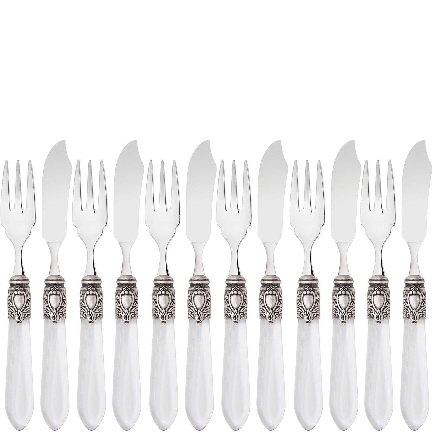 Oxford Antique 12 Piece Fish Set Clear