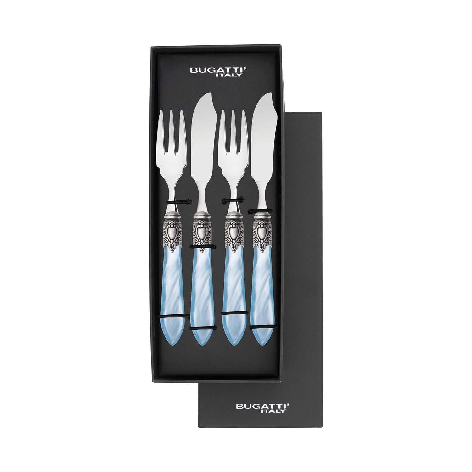Oxford Antique 12 Piece Fish Set Sky Blue