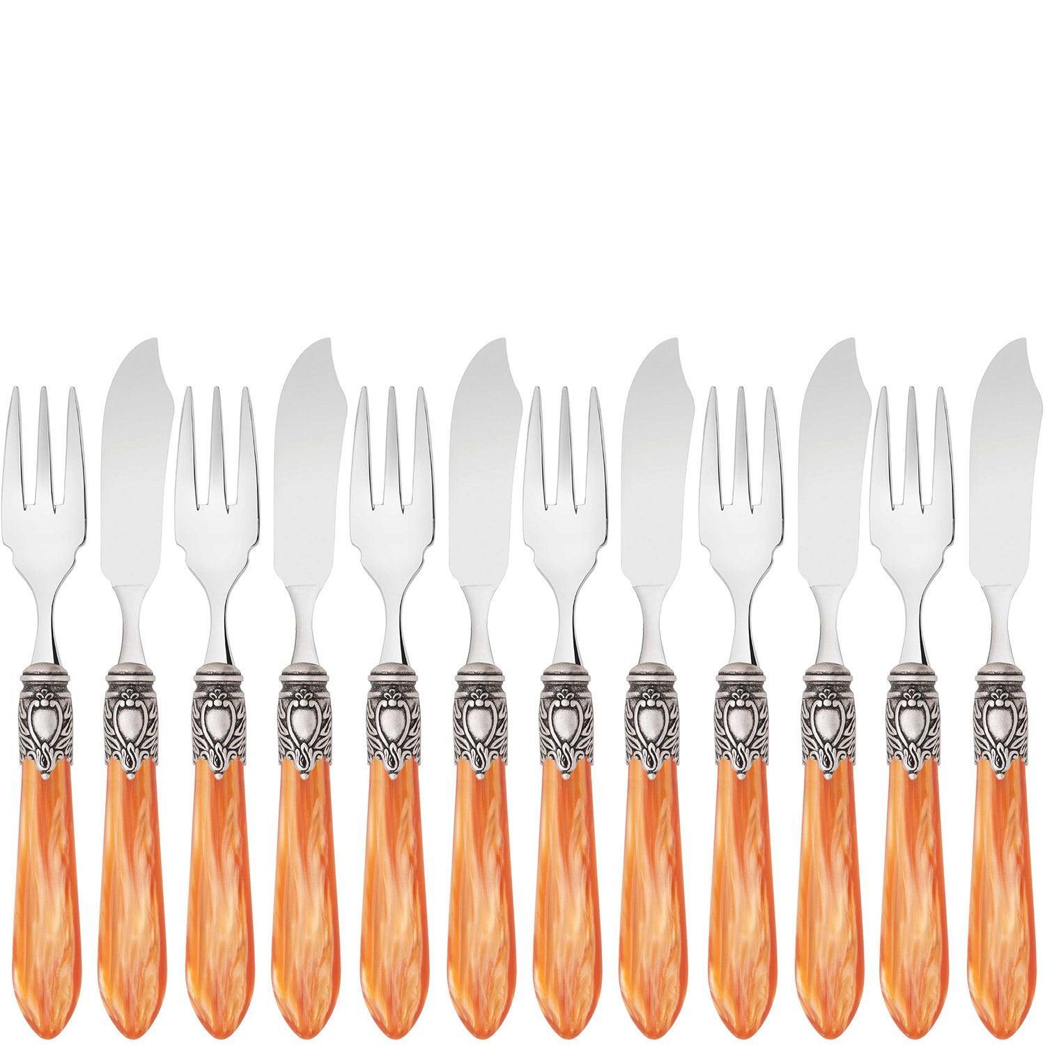 Oxford Antique 12 Piece Fish Set Tangerine