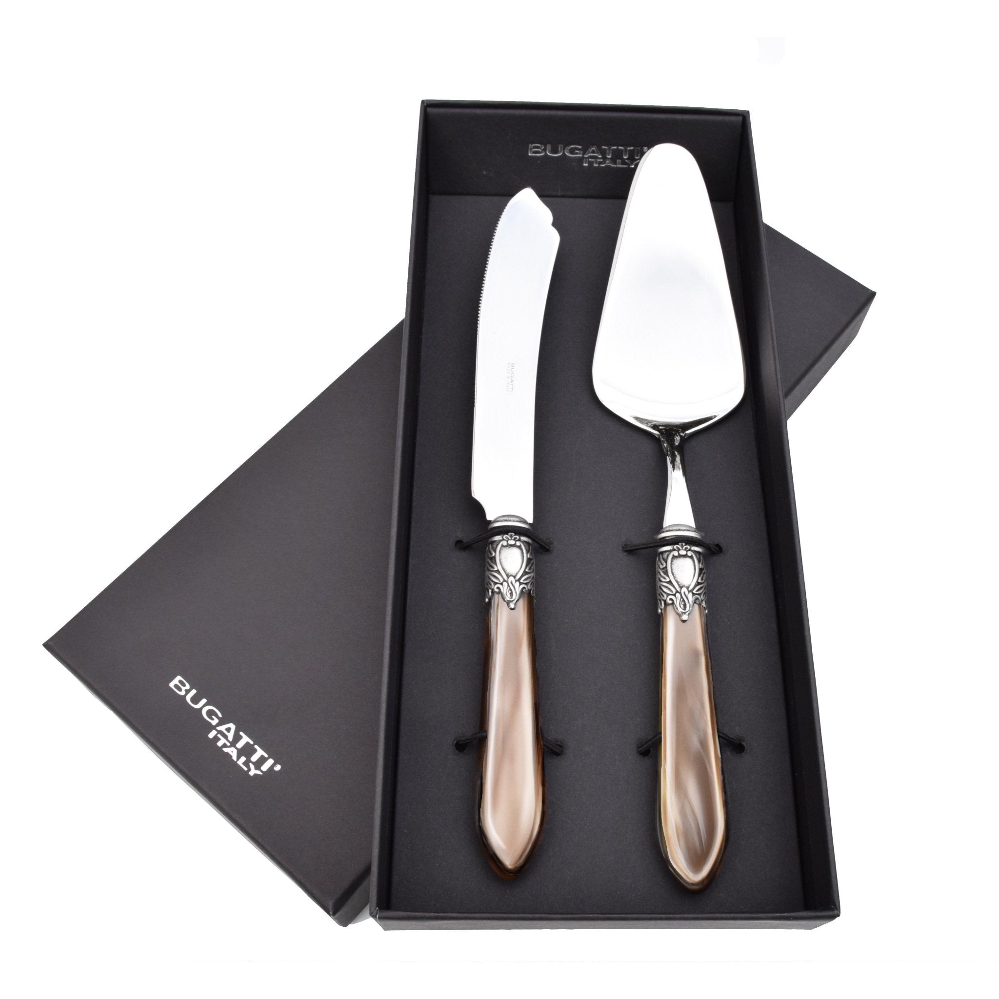 Oxford Antique 2 Piece Cake Set Taupe /Onyx-Casa Bugatti USA