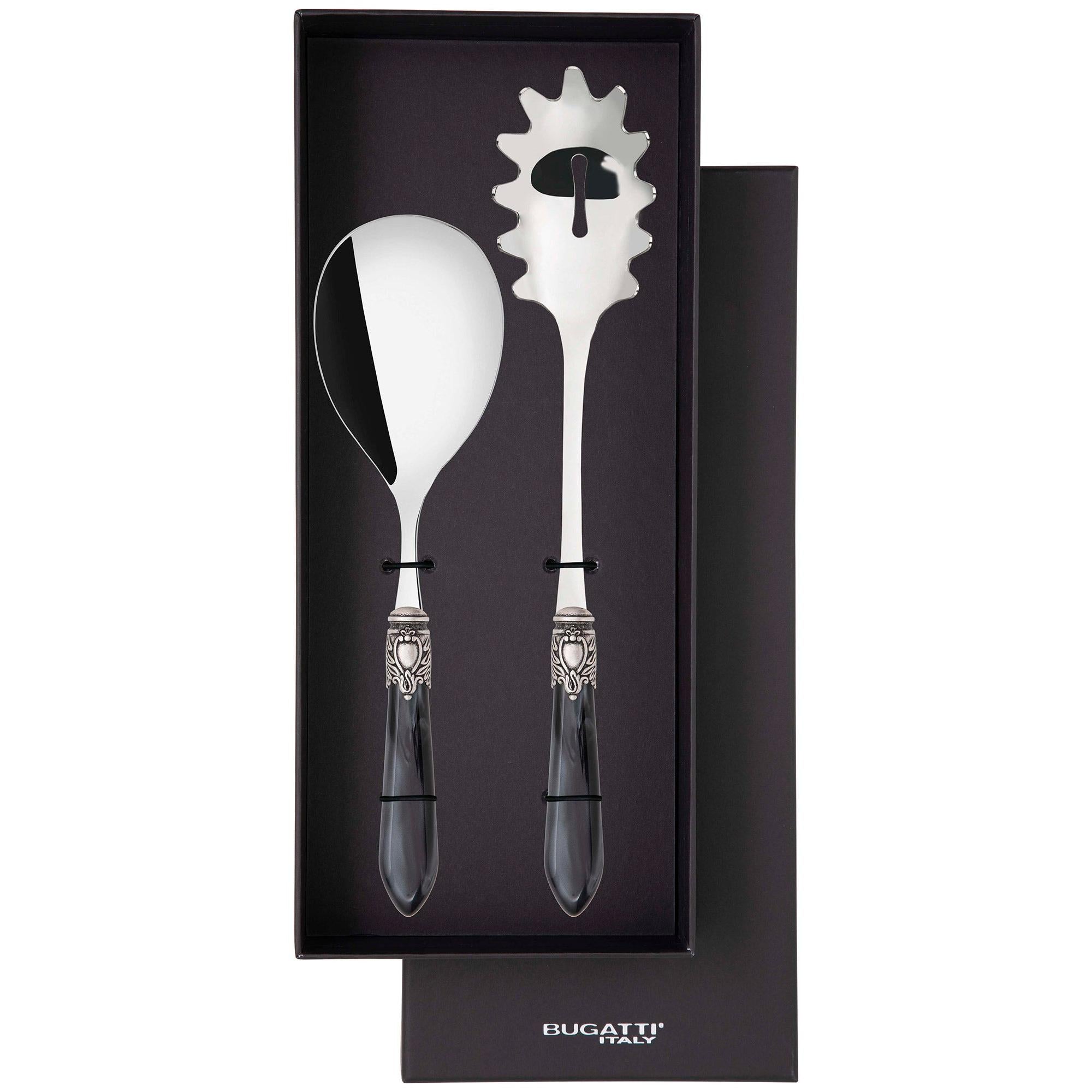 Oxford Antique 2 Piece Pasta Serving Set Charcoal