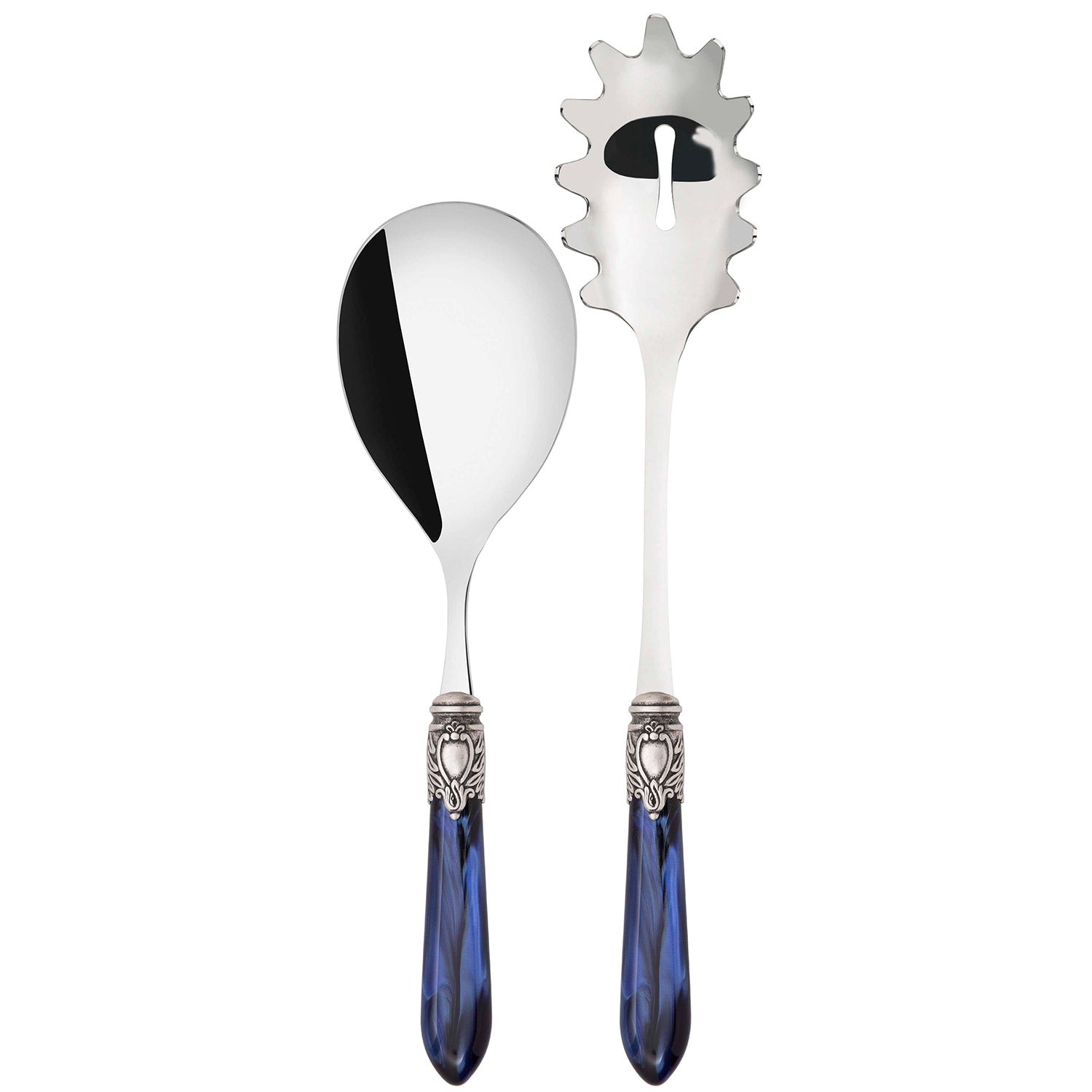 Oxford Antique 2 Piece Pasta Serving Set Royal Blue