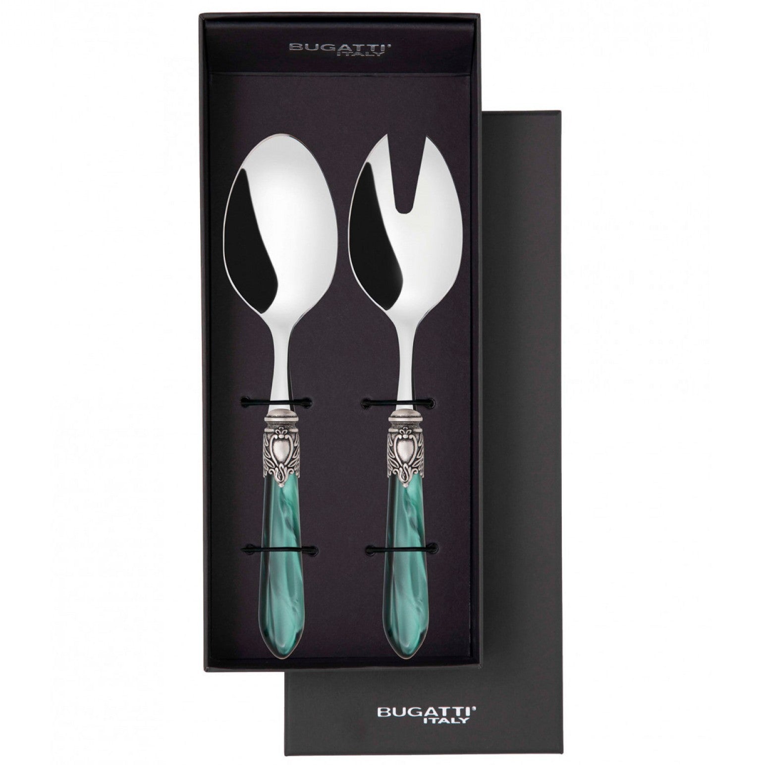 Oxford Antique 2 Piece Salad Servers - Emerald Green