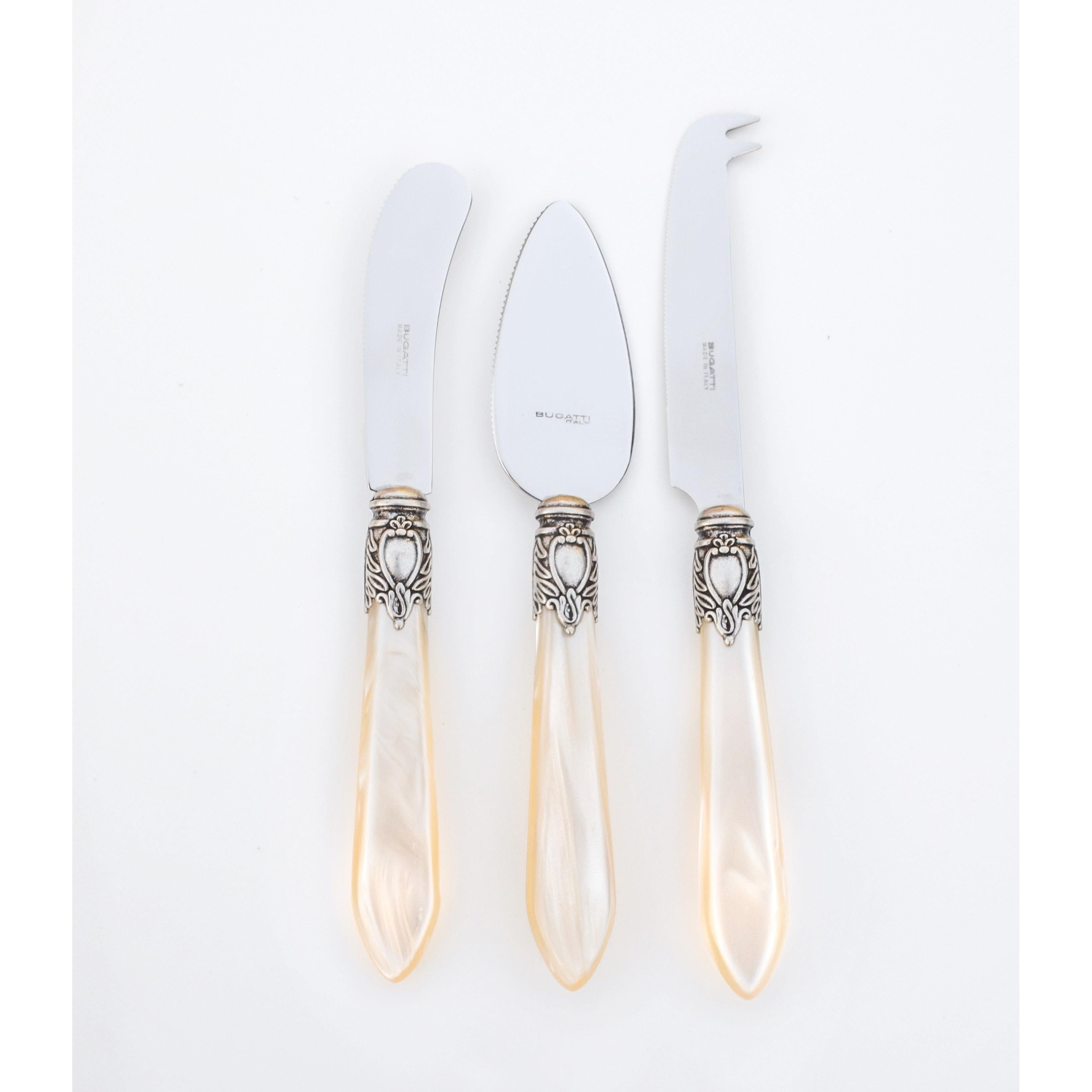 Oxford Antique 3 Piece Cheese Knife Set - Ivory-Casa Bugatti USA