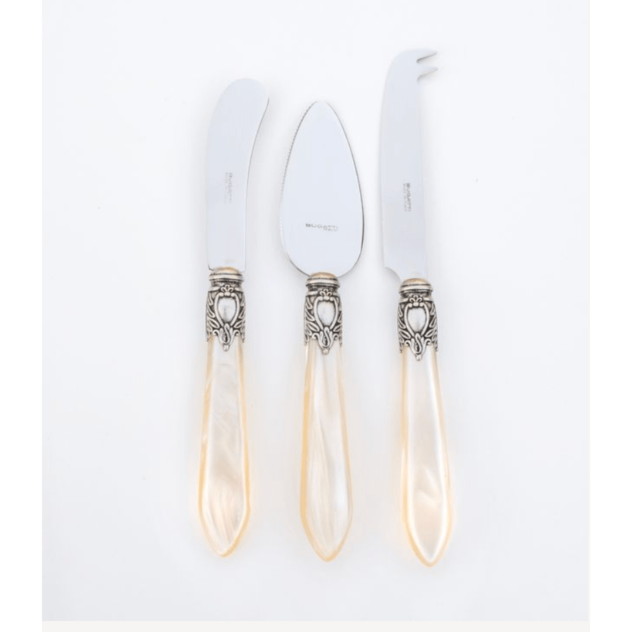 Oxford Antique 3 Piece Cheese Knife Set - Ivory-Casa Bugatti USA