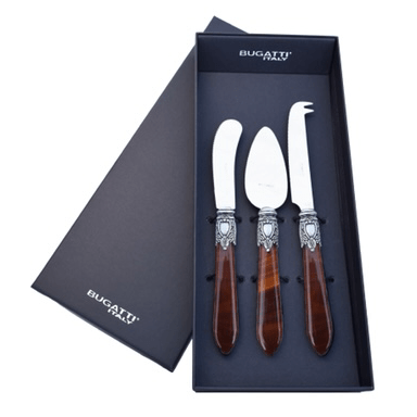 Oxford Antique 3 Piece Cheese Set Tortoise Shell-Casa Bugatti USA