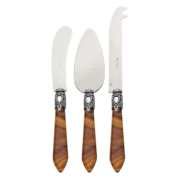 Oxford Antique 3 Piece Cheese Set Tortoise Shell-Casa Bugatti USA