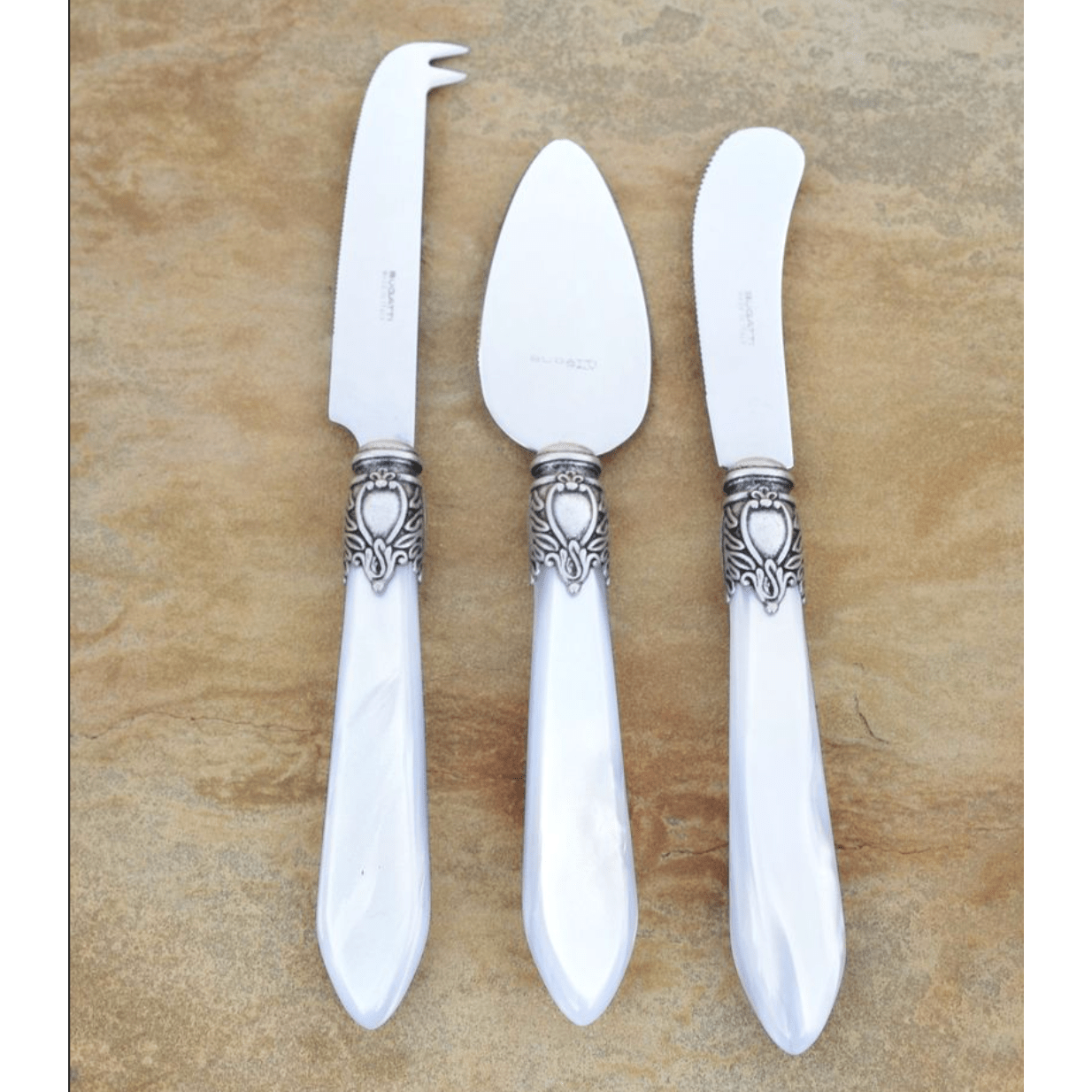 Oxford Antique 3 Piece Cheese Set White-Casa Bugatti USA