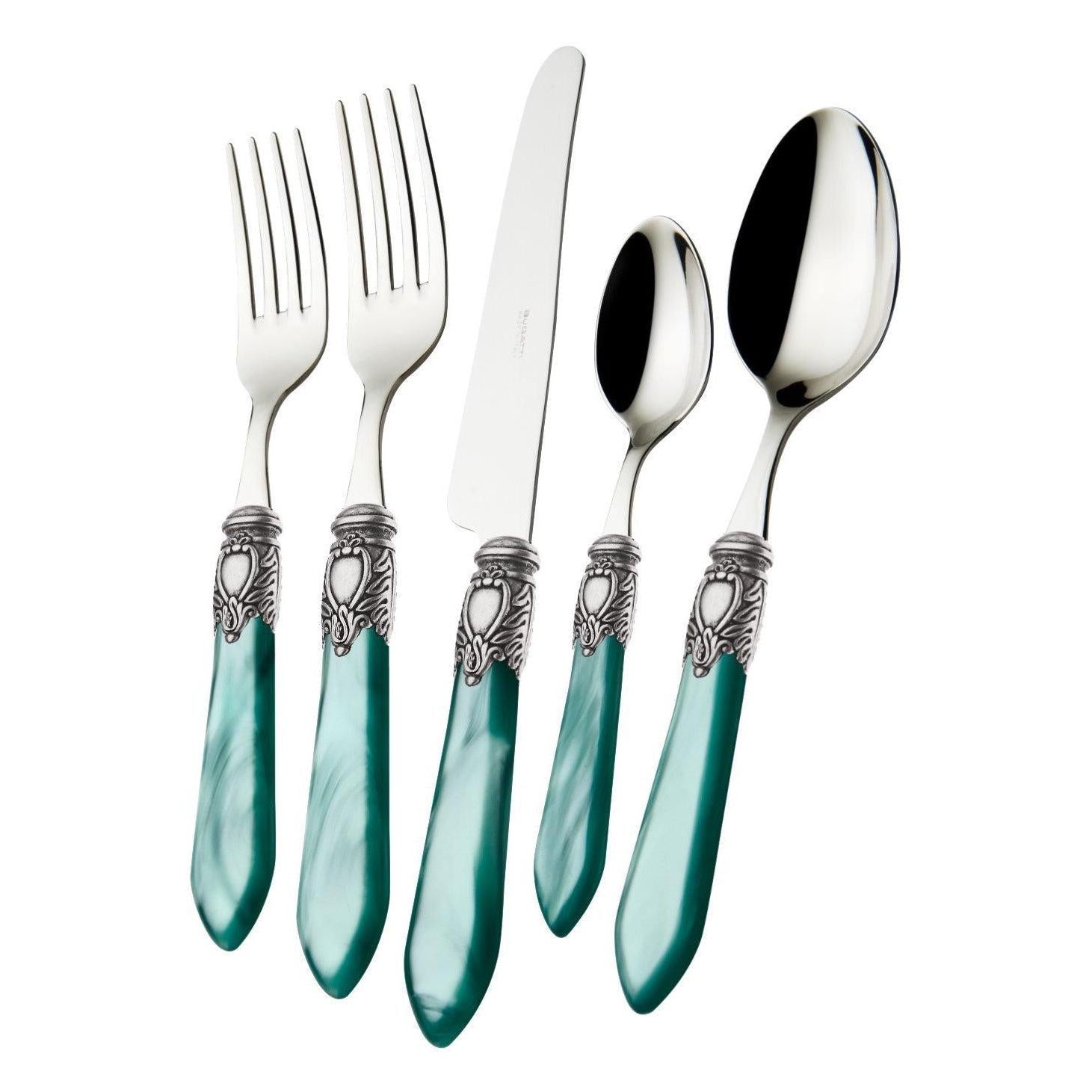 Oxford Antique 5 piece place setting - AQUA pearlescent-Casa Bugatti USA