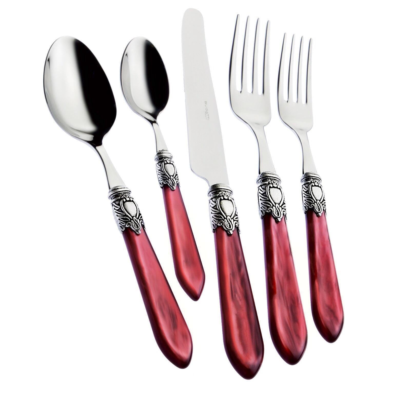 Oxford Antique 5 piece place setting - BURGUNDY Pearlescent-Casa Bugatti USA