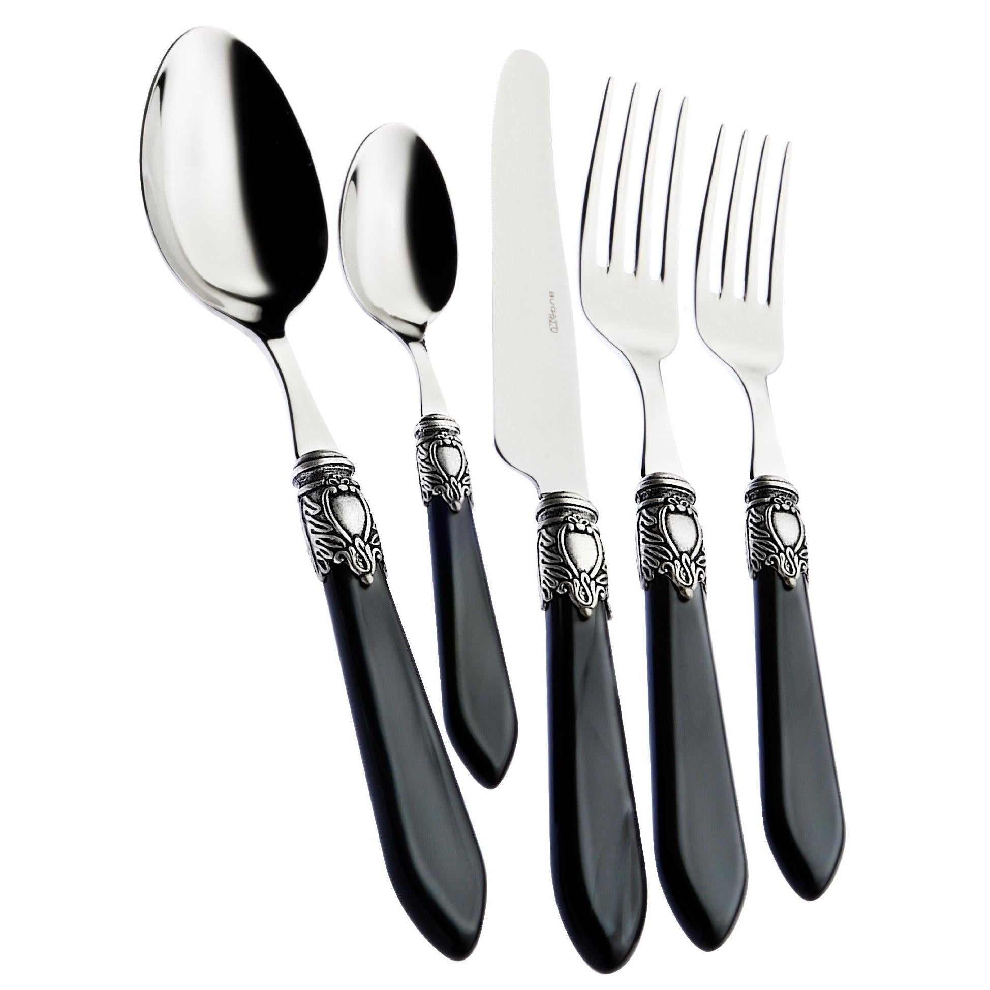 Oxford Antique 5 piece place setting - CHARCOAL-Casa Bugatti USA