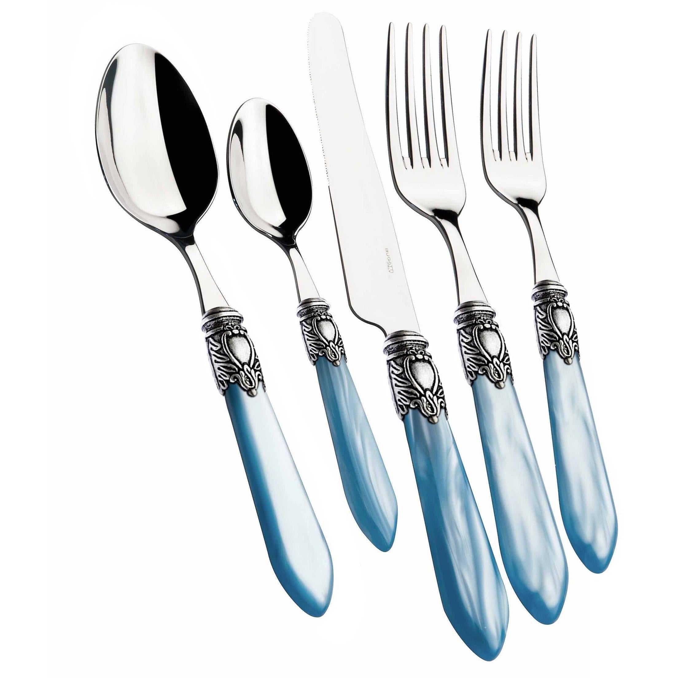 Oxford Antique 5 piece place setting - BLUE SKY Pearlescent-Casa Bugatti USA
