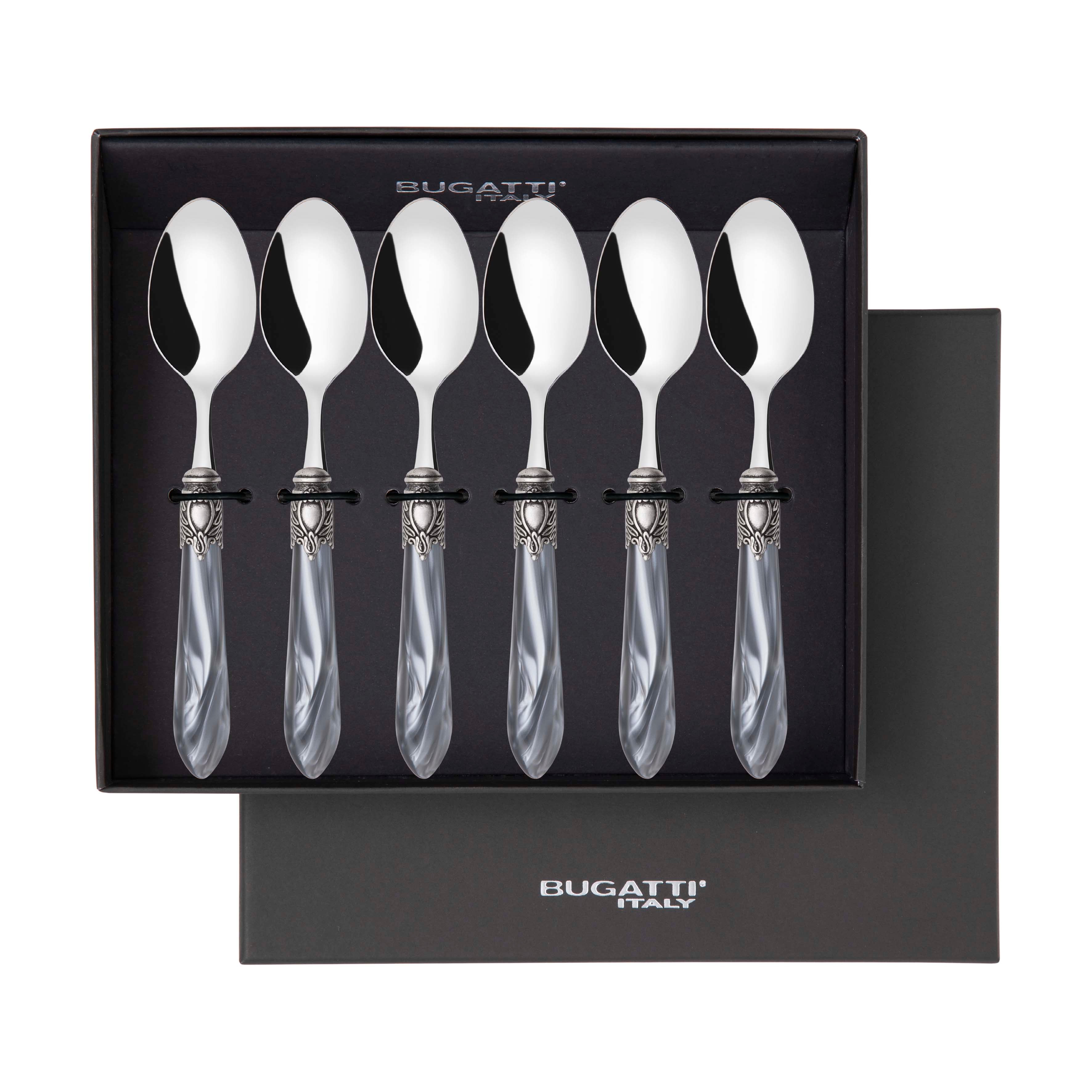 Oxford Antique 6 Piece Coffee Spoon Set - Gray