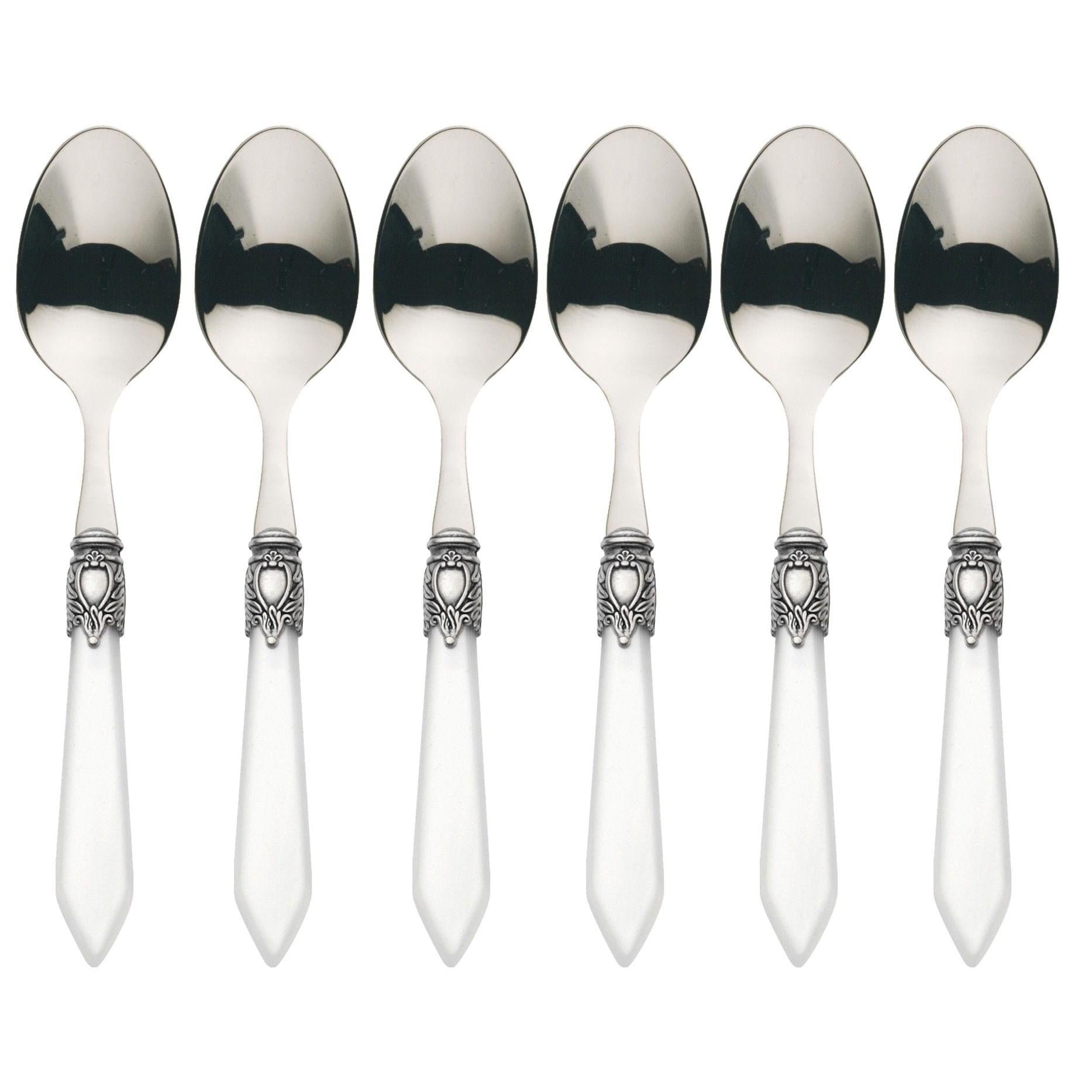 Oxford Antique 6 Piece Coffee Spoon Set White-Casa Bugatti USA