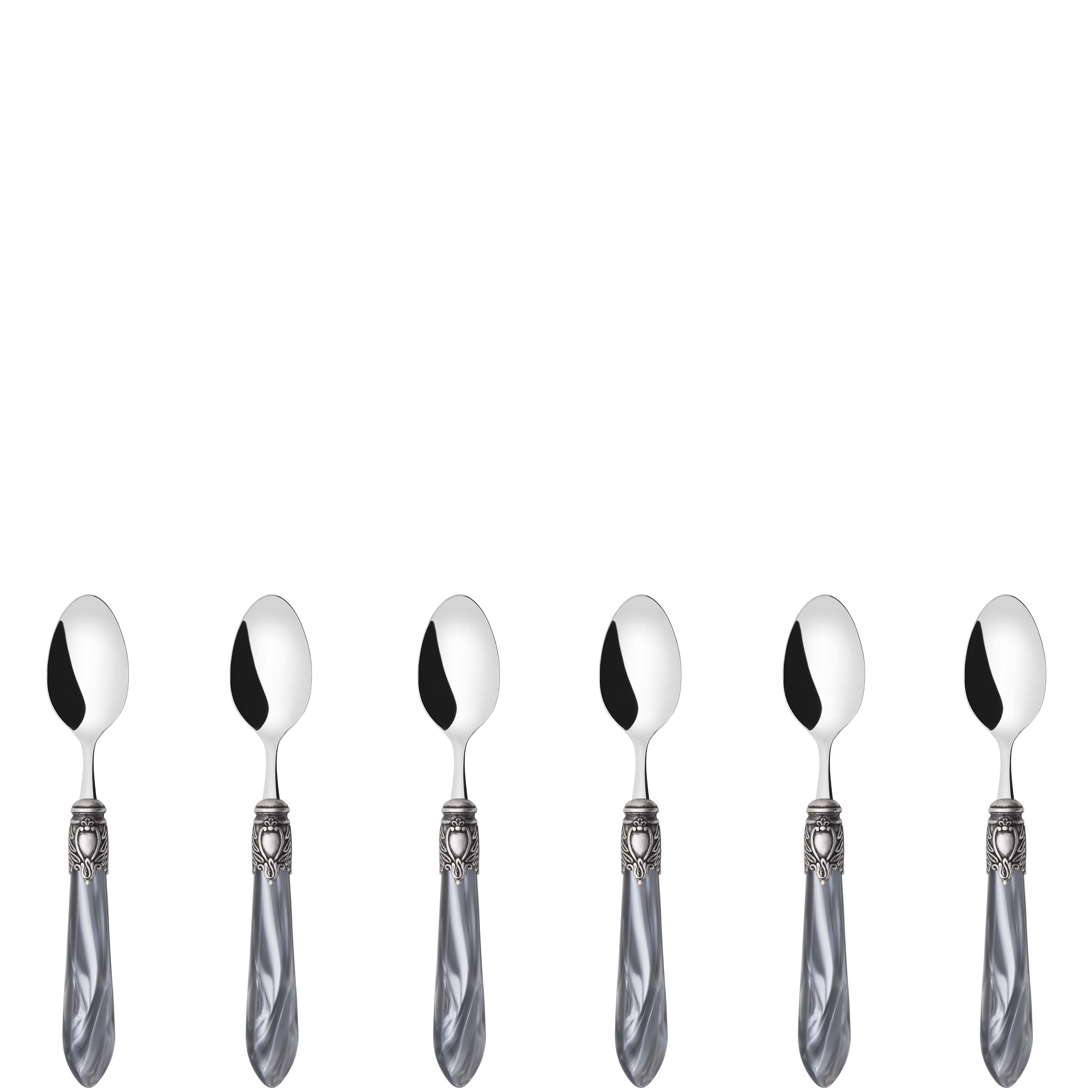 Oxford Antique 6 Piece Moka Spoon Set Gray