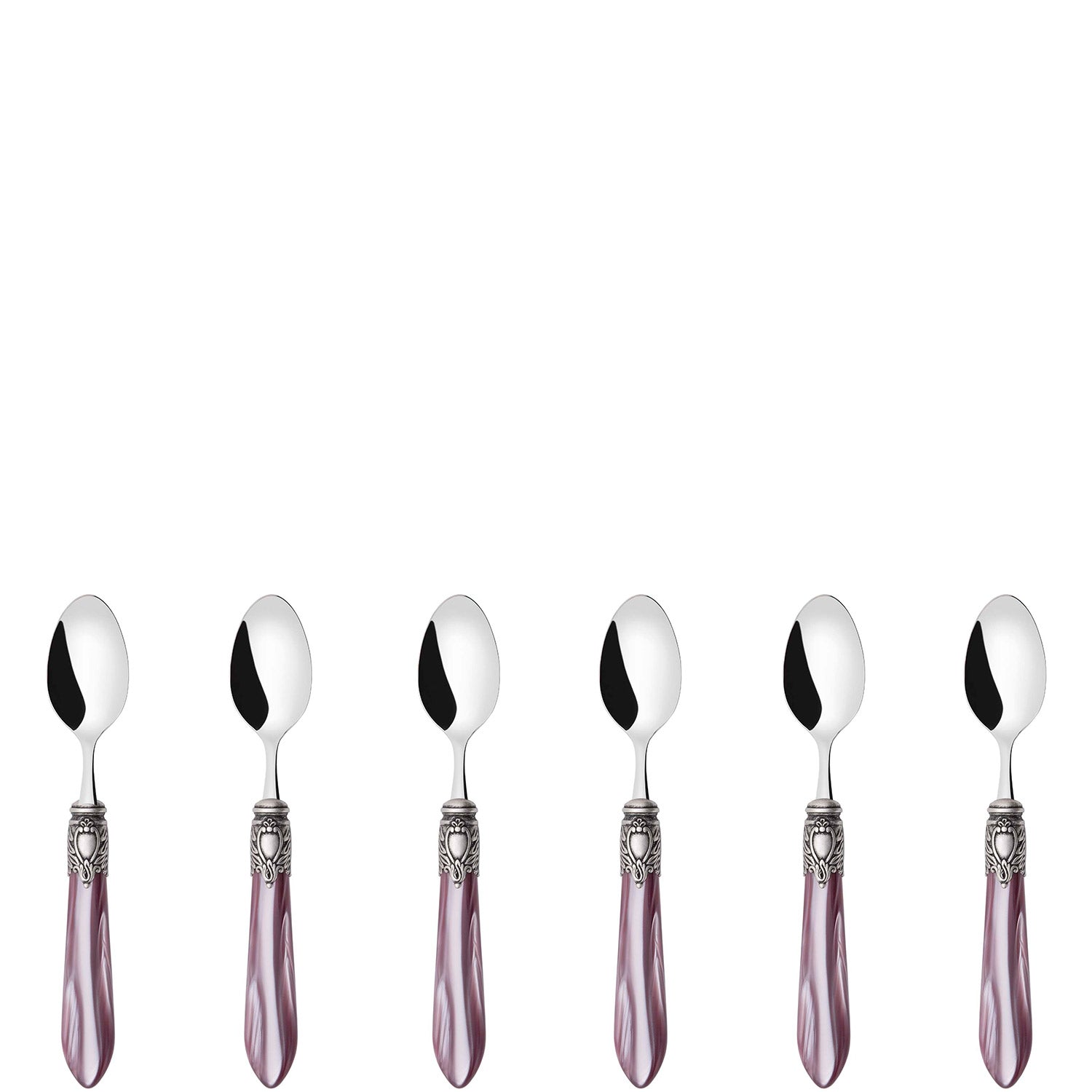 Oxford Antique 6 Piece Moka Spoon Set Lilac