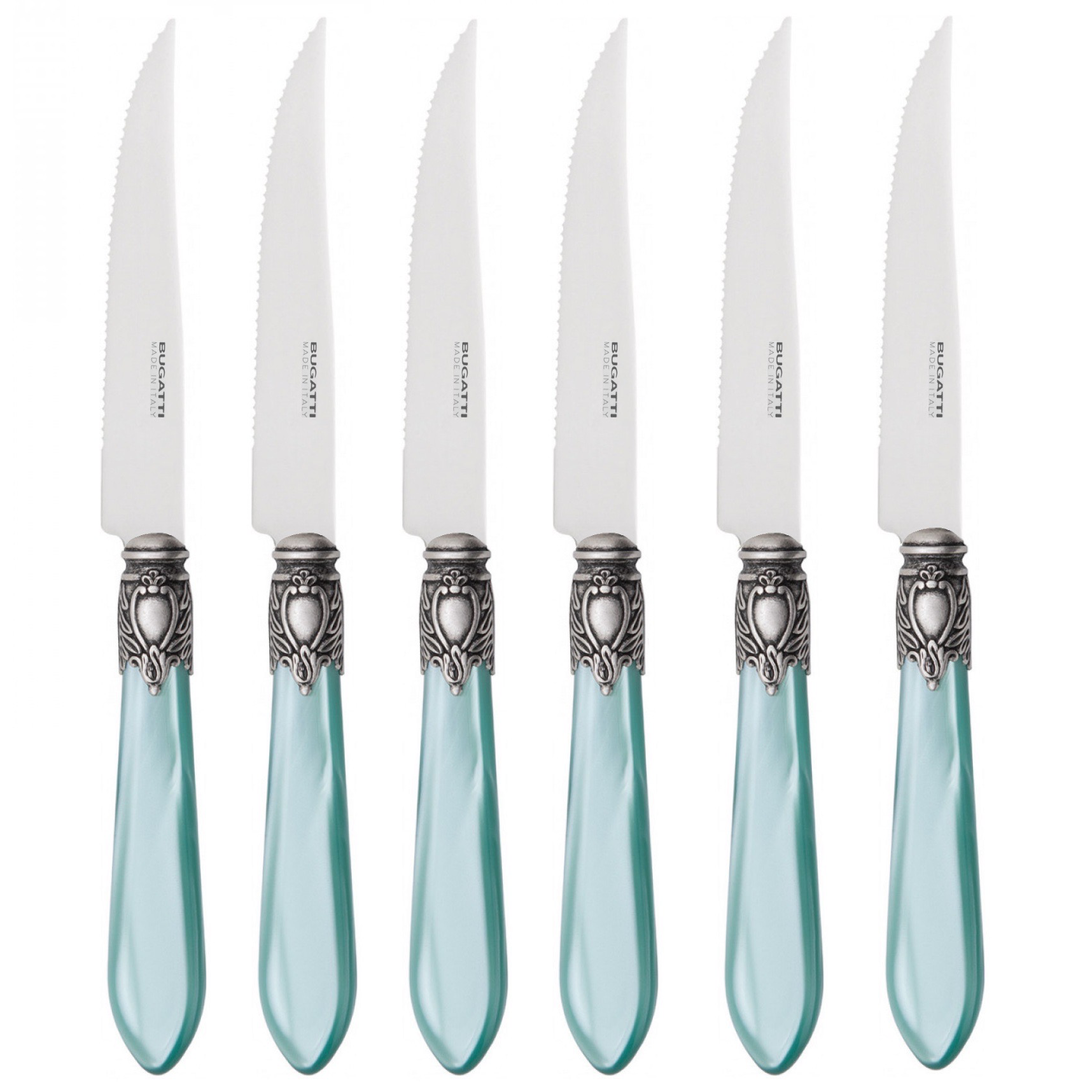 Oxford Antique 6 Piece Steak knife Set - AQUA-Casa Bugatti USA