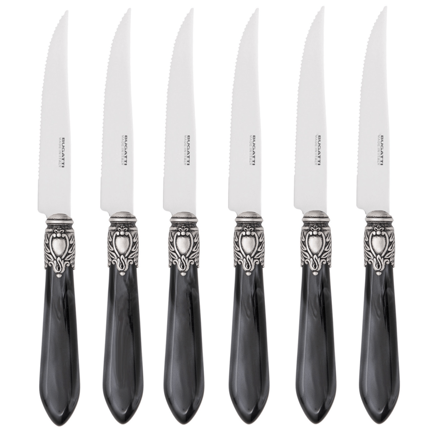 Oxford Antique 6 Piece Steak knife Set - CHARCOAL-Casa Bugatti USA